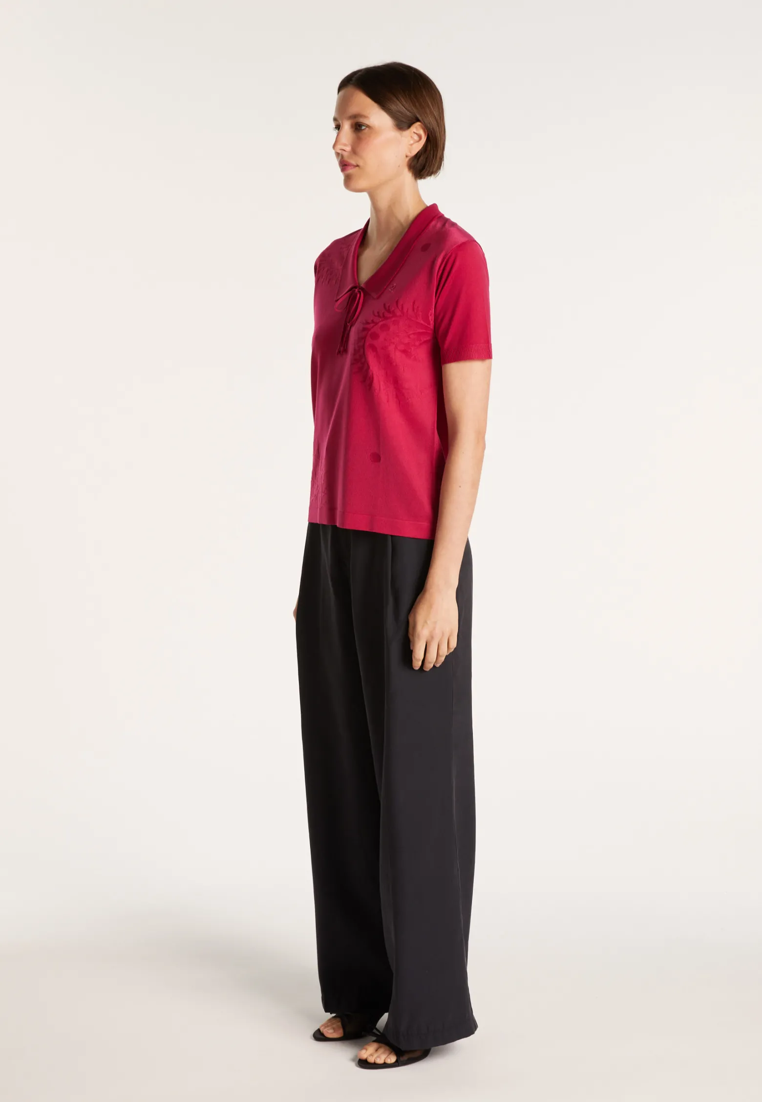 Montagut Short-sleeved patterned T-shirt in Fil Lumière - Evy
