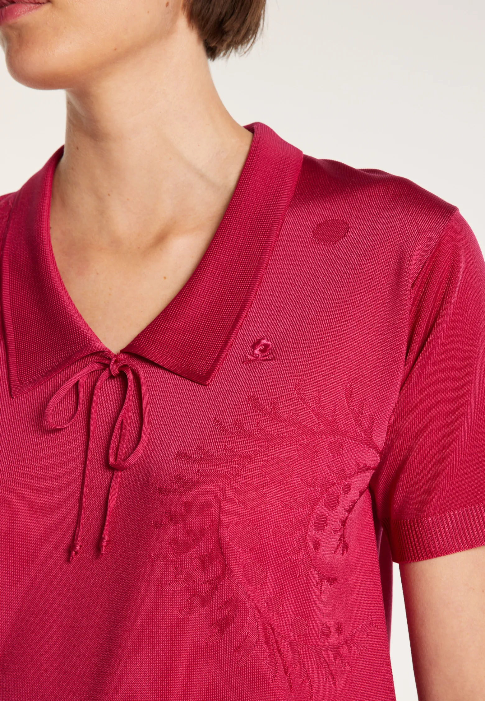 Montagut Short-sleeved patterned T-shirt in Fil Lumière - Evy