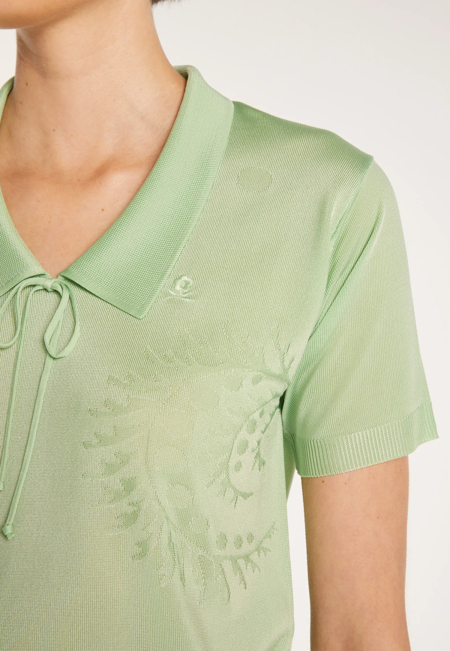 Montagut Short-sleeved patterned T-shirt in Fil Lumière - Evy