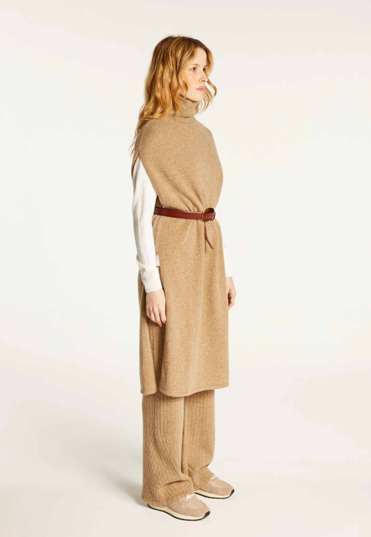 Montagut Sleeveless high neck tunic in wool and cashmere - Garance