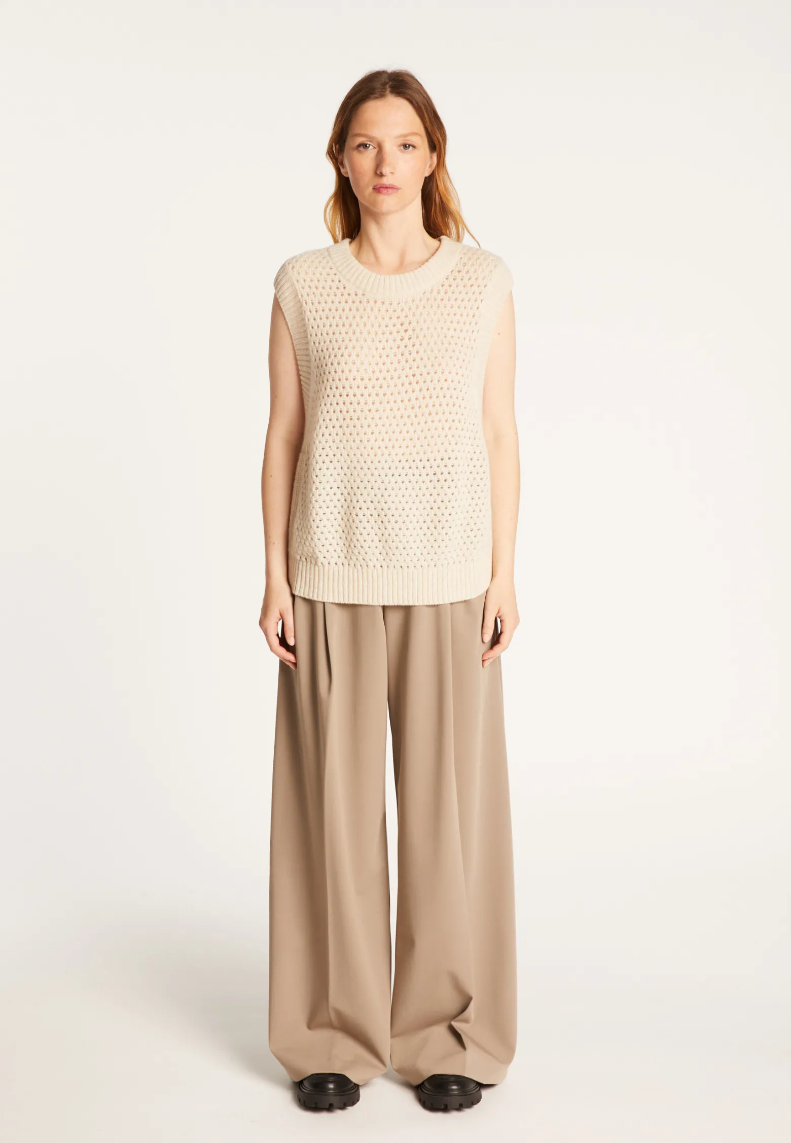Montagut Sleeveless wool and cashmere sweater - Raven