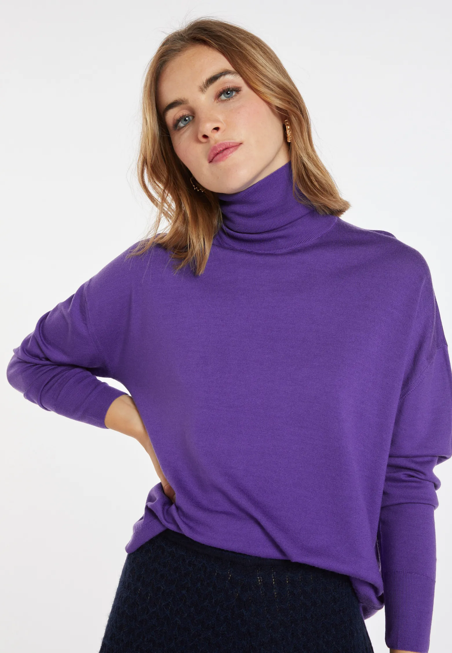 Montagut Slit turtleneck sweater in merino wool - Amy