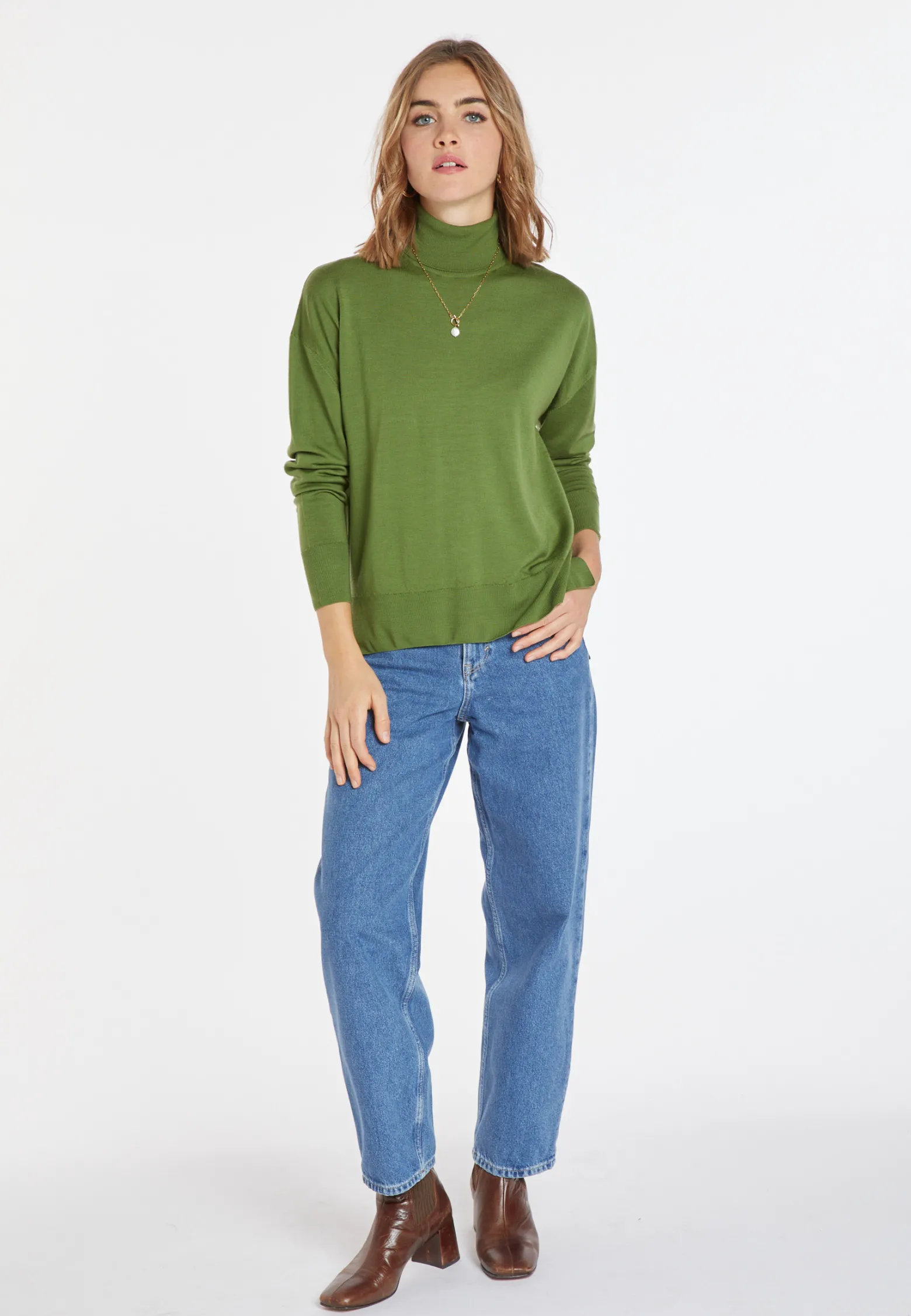 Montagut Slit turtleneck sweater in merino wool - Amy