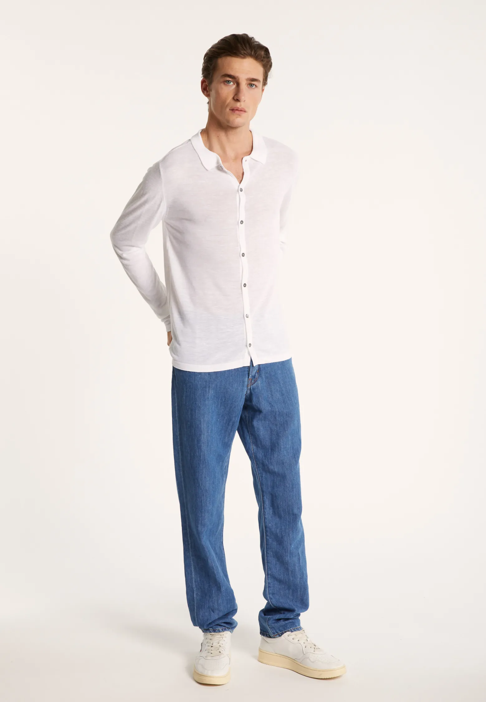 Montagut Slub linen button-down shirt - Blason
