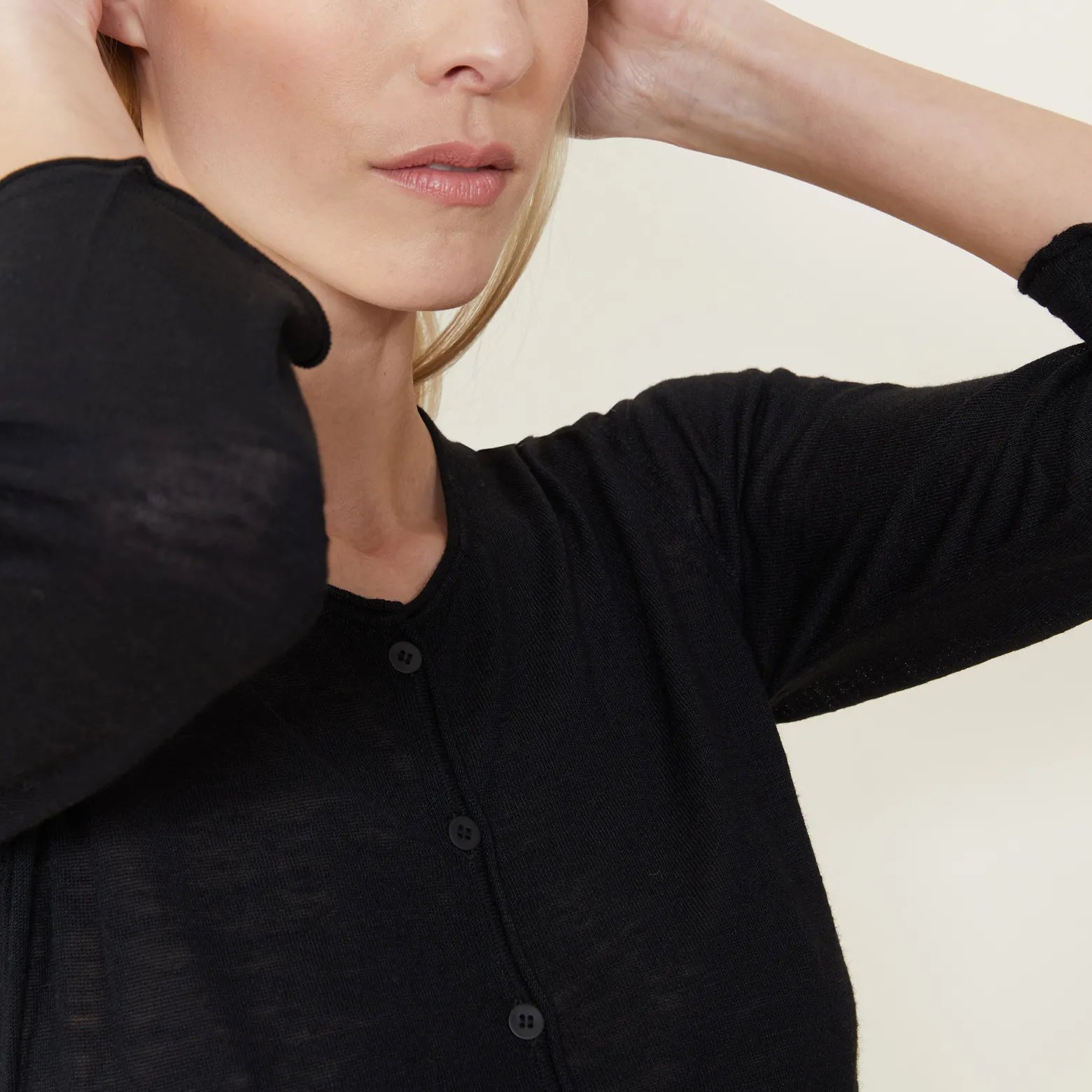 Montagut Slub linen cardigan with pockets - Bao