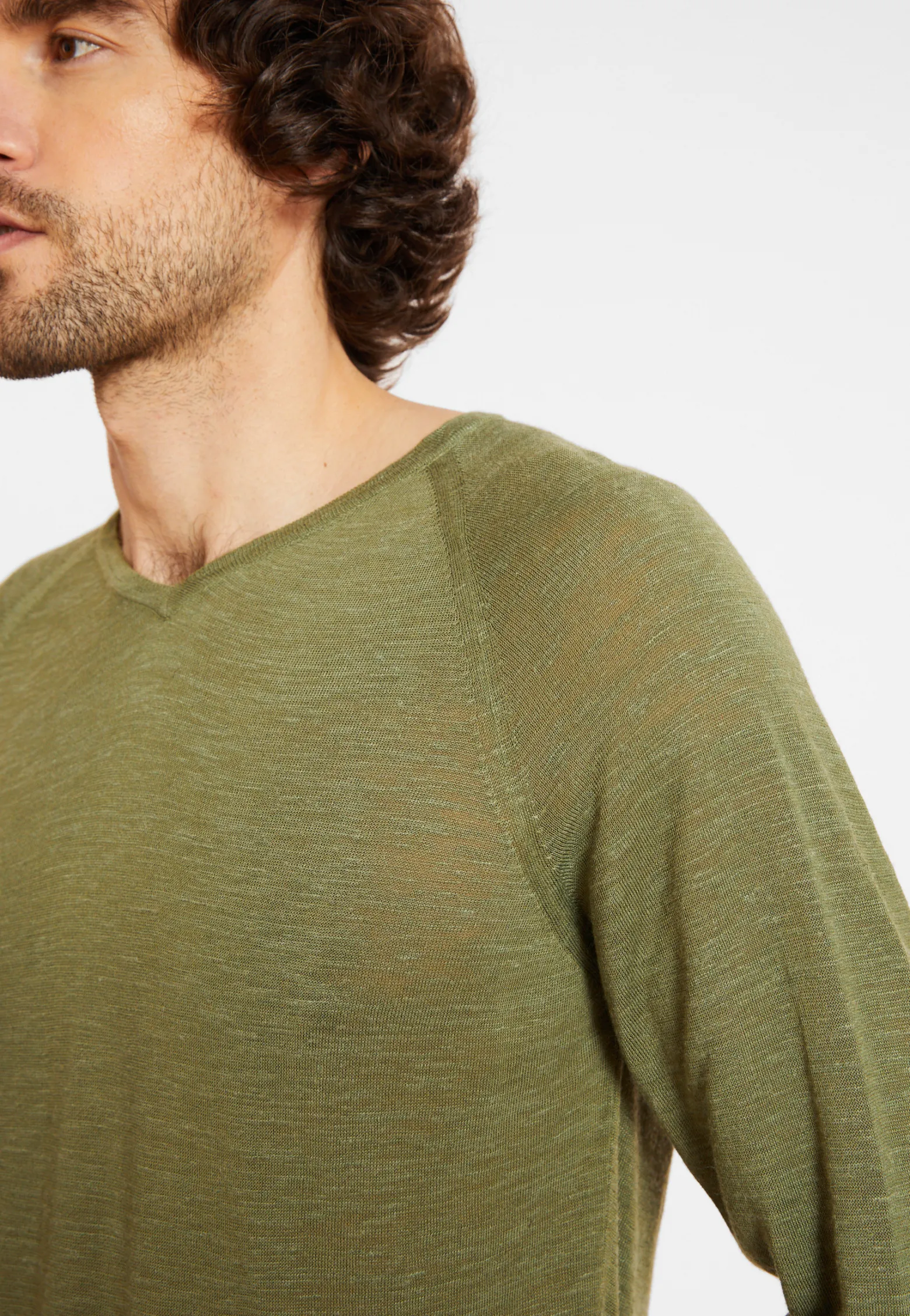 Montagut Slub linen t-shirt with raglan sleeves - Damon