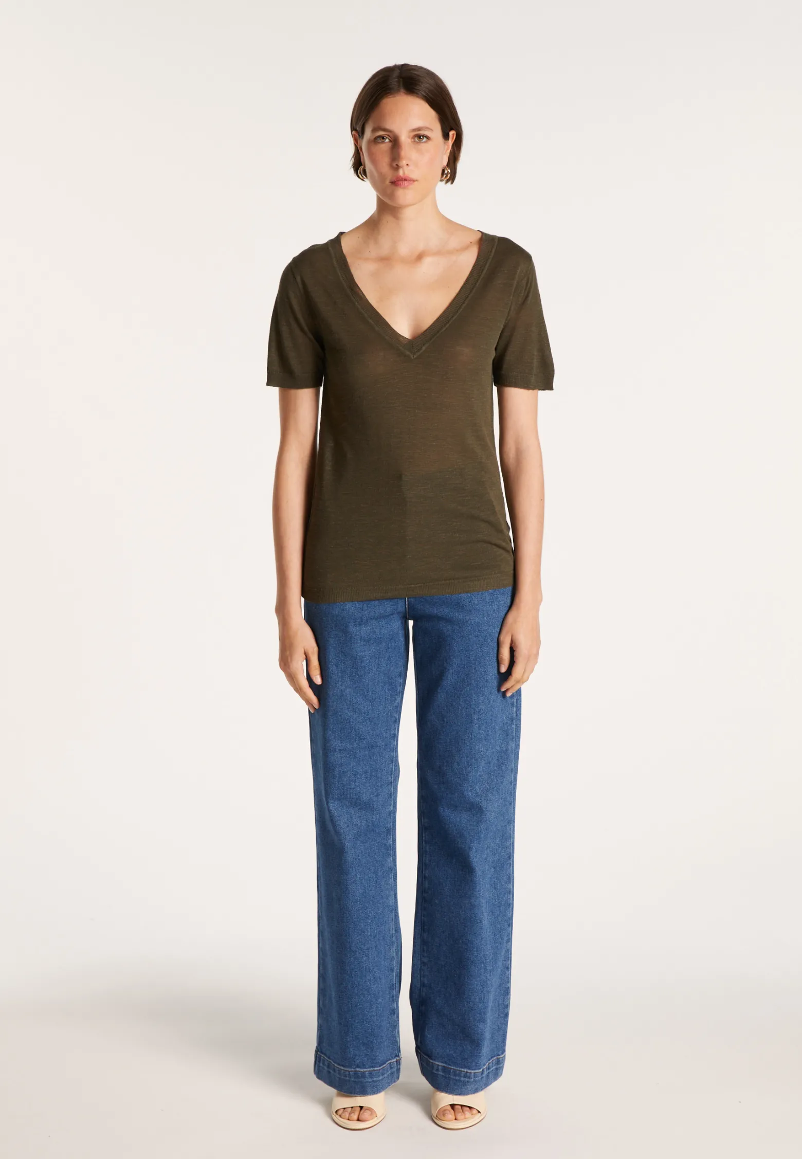 Montagut Slub linen V-neck T-shirt - Bountie