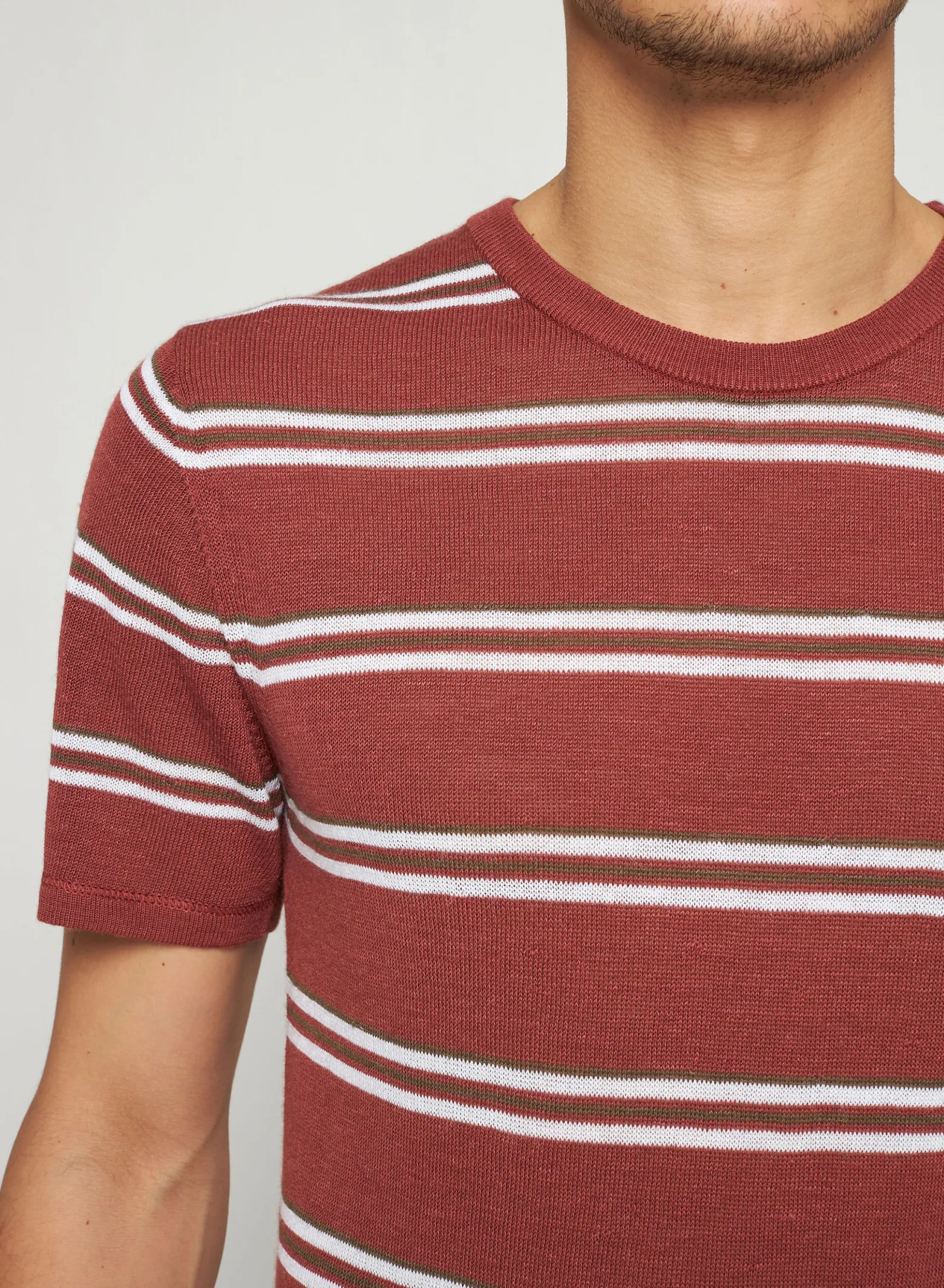 Montagut Striped t-shirt in slub linen - Remi