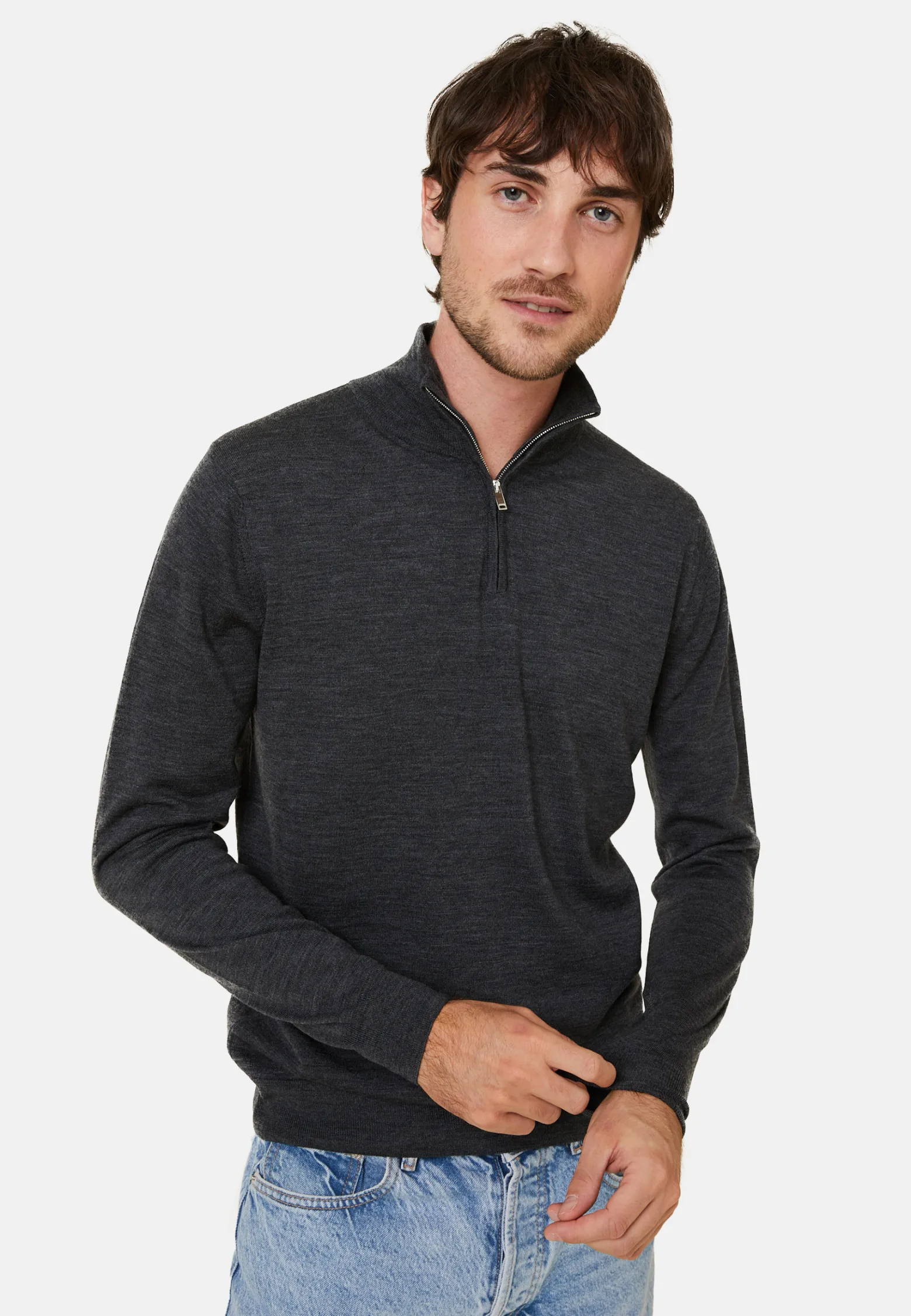 Montagut Trucker neck sweater with logo in merino wool - Ryan