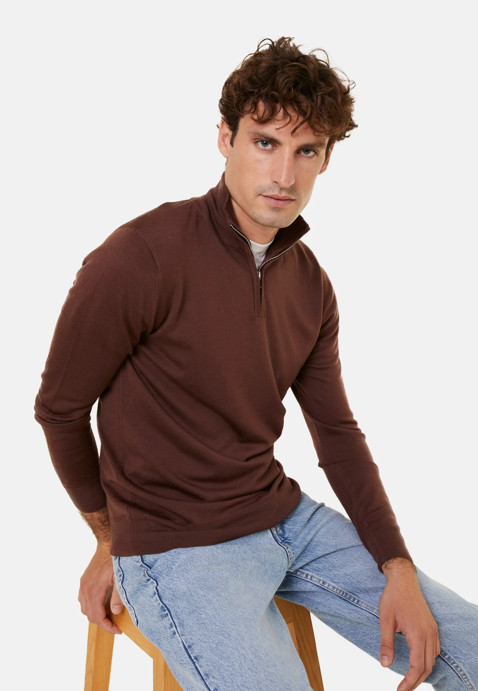 Montagut Trucker neck sweater with logo in merino wool - Ryan