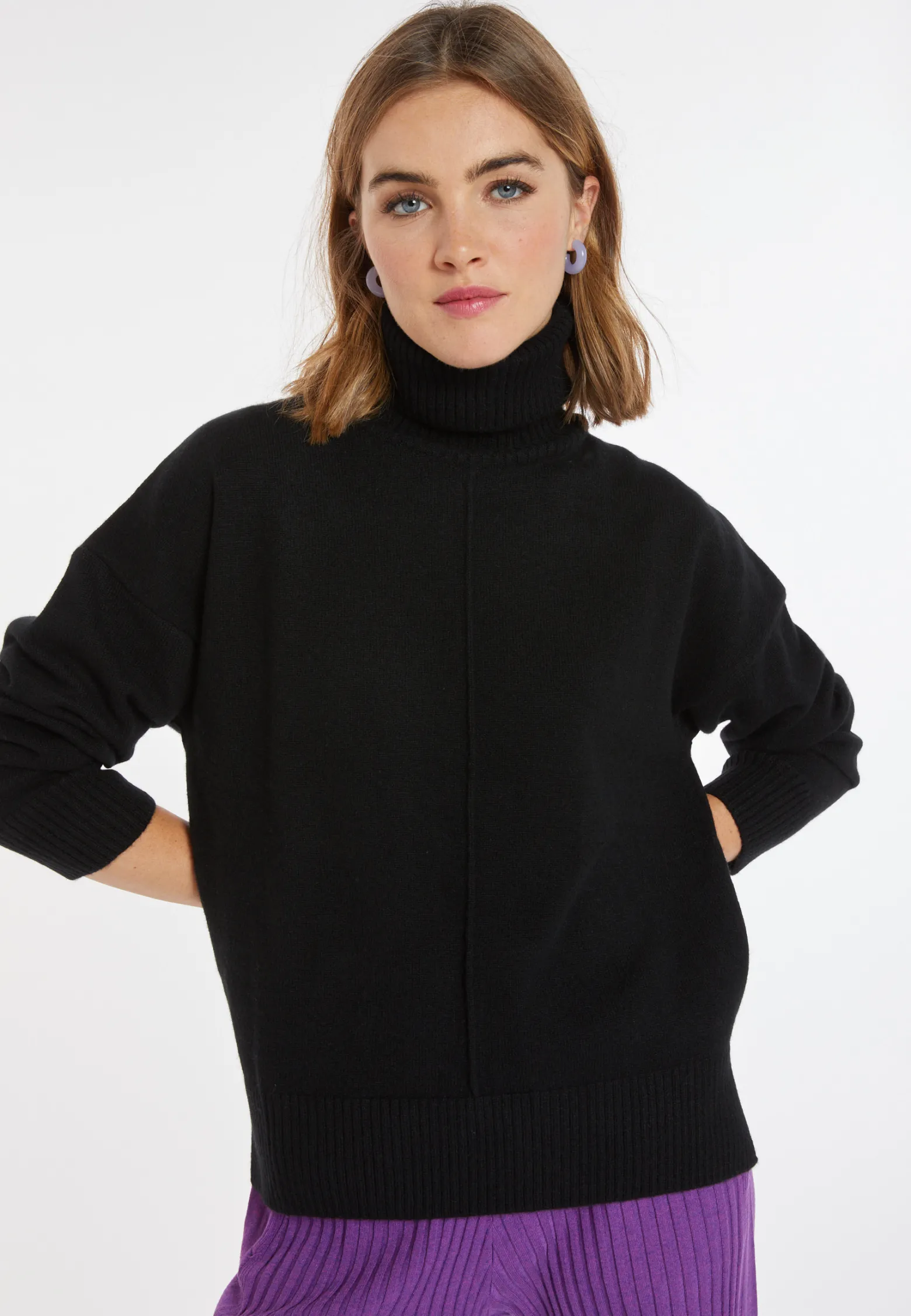 Montagut Turtleneck sweater with cashmere slits - Adena