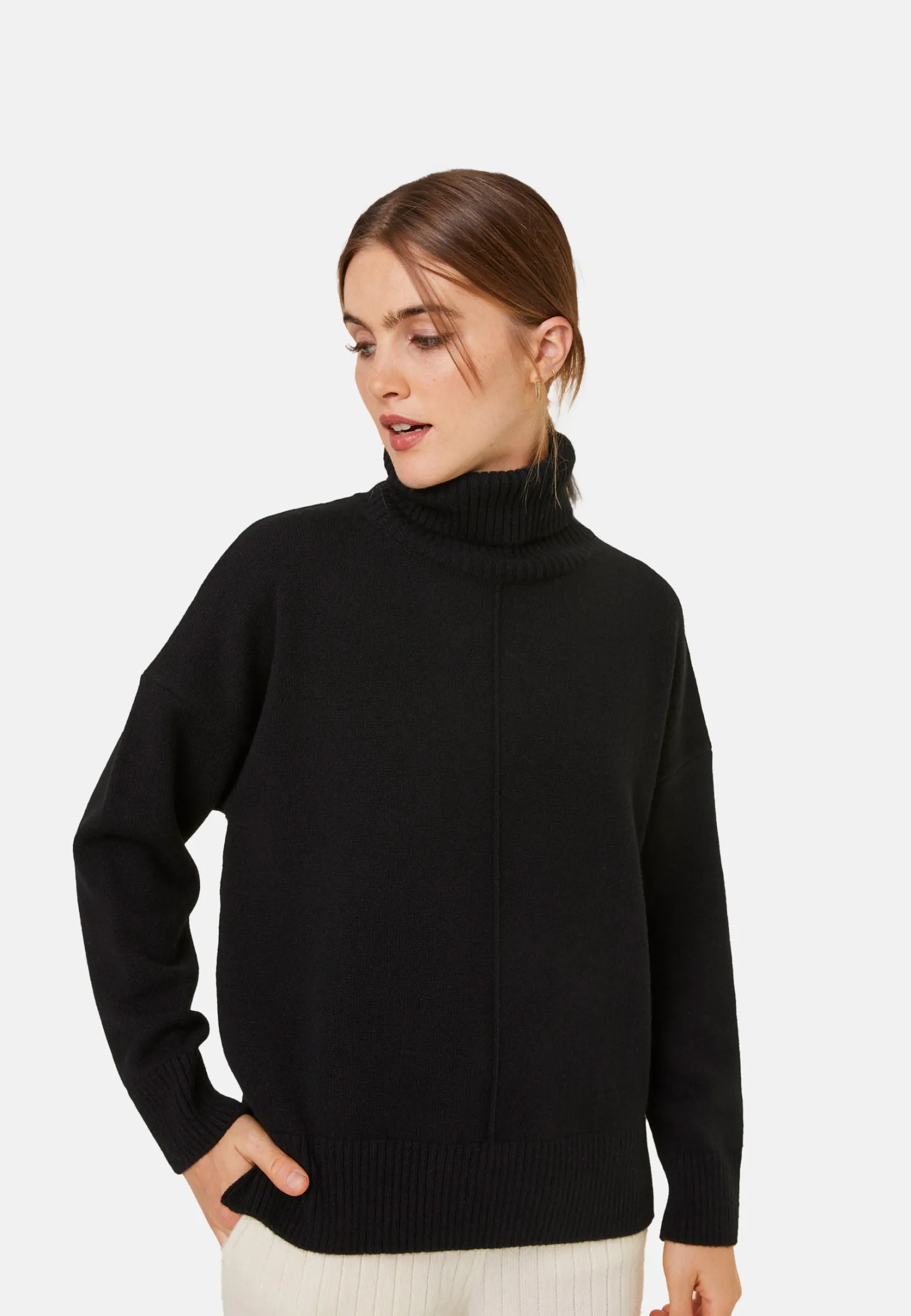 Montagut Turtleneck sweater with cashmere slits - Adena