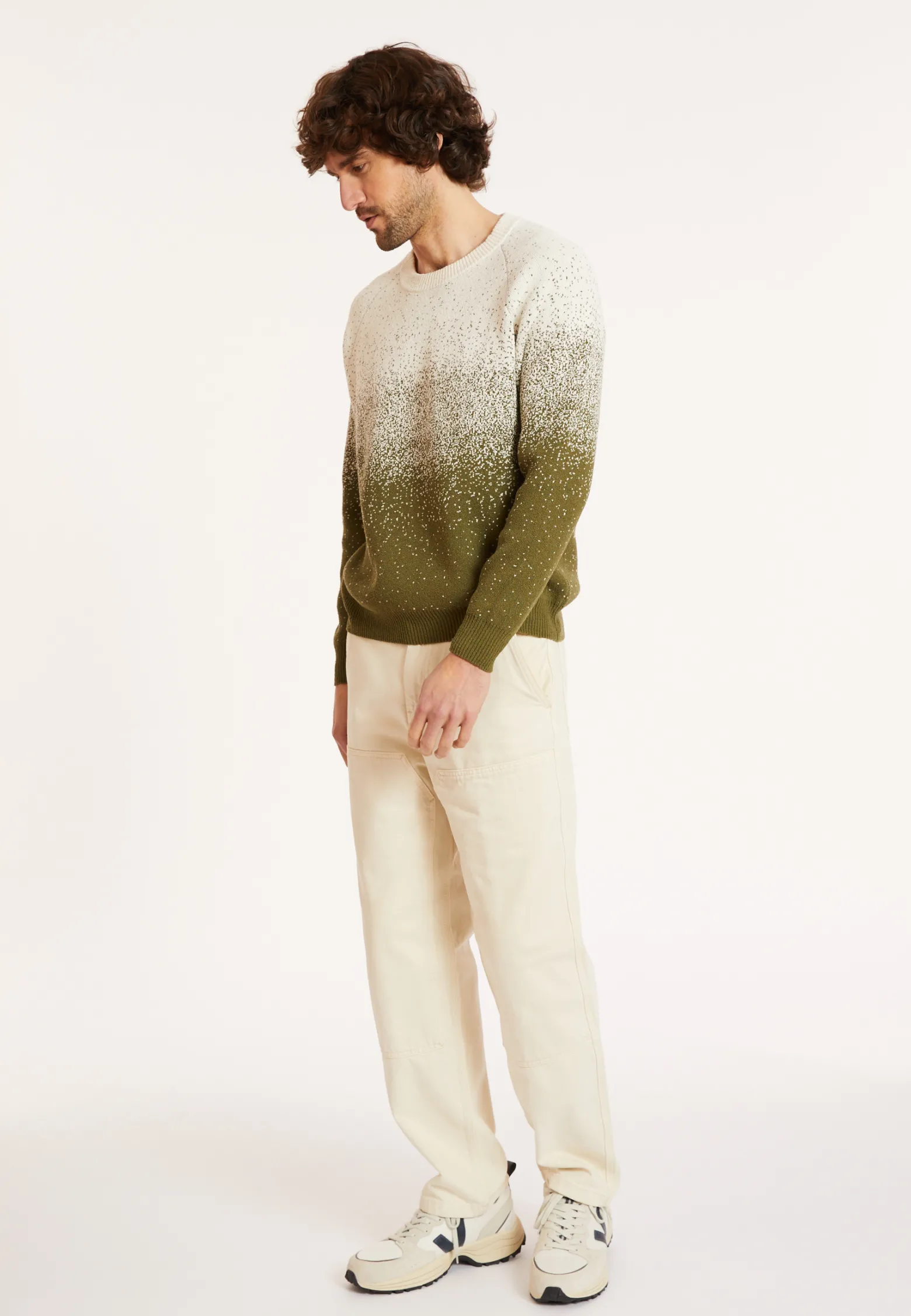 Montagut Two-tone brushed cotton sweater - Doryan