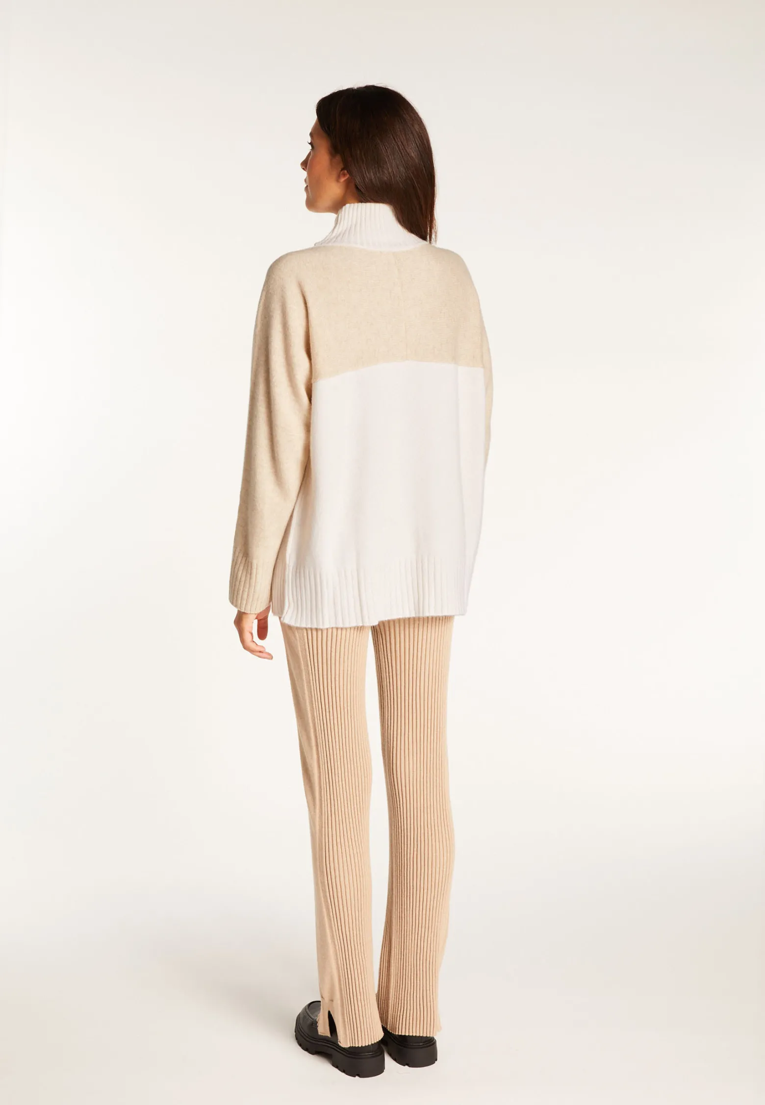 Montagut Two-tone high neck cashmere sweater - Roxane bis
