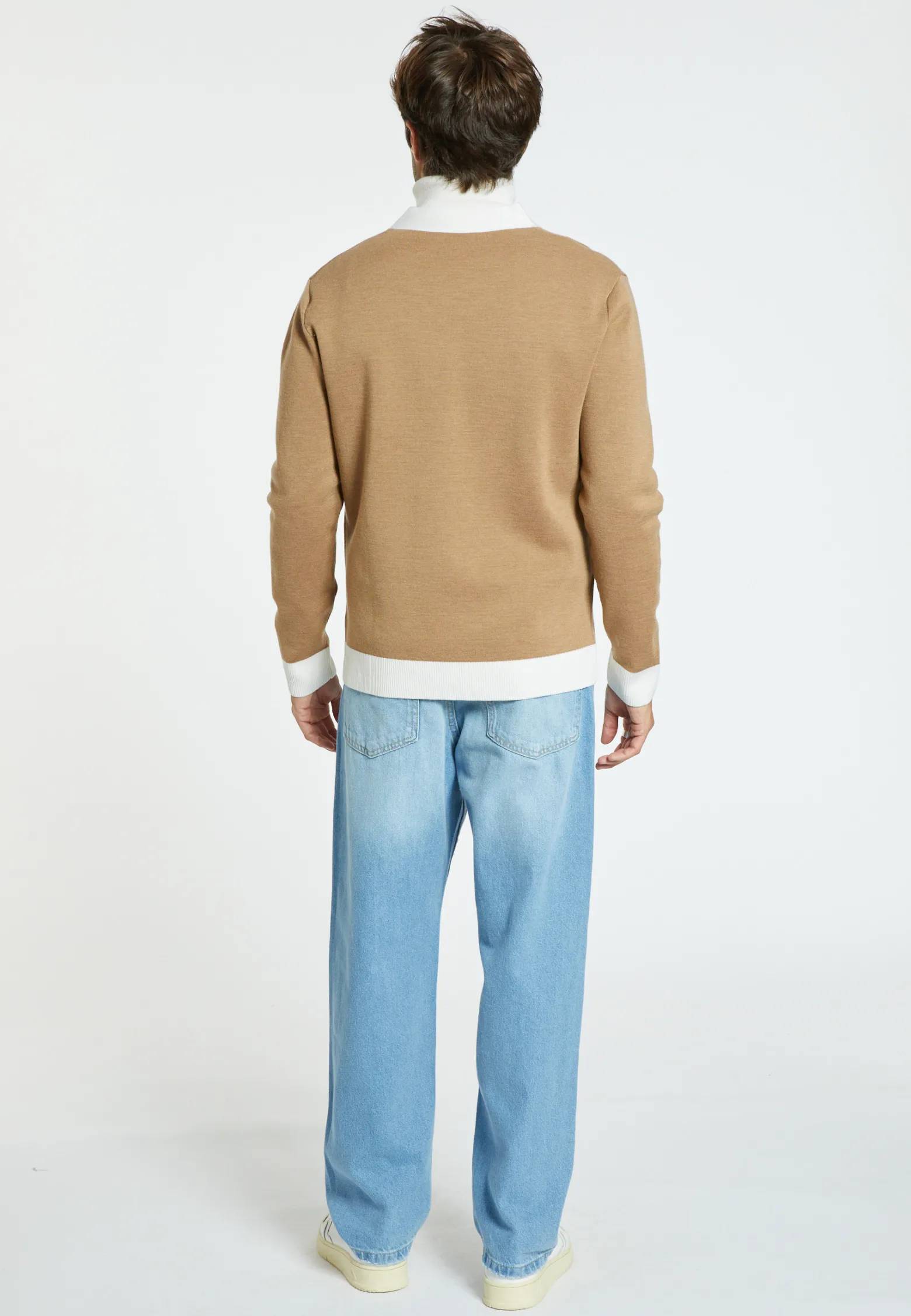 Montagut Two-tone merino wool cardigan - Silence