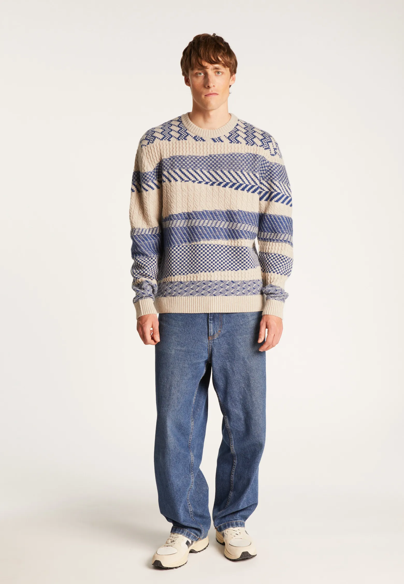 Montagut Two-tone merino wool crewneck sweater - Toledo