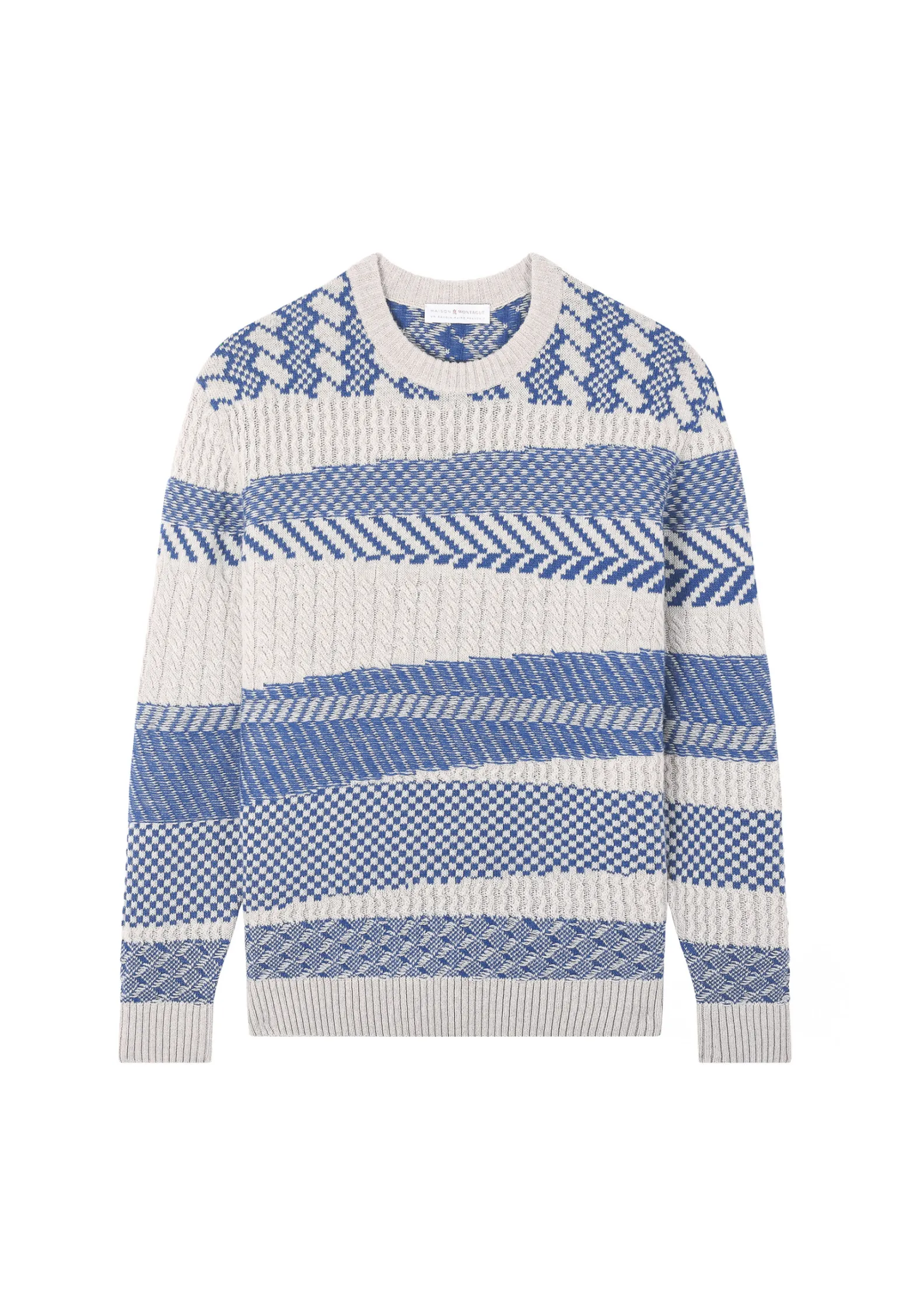 Montagut Two-tone merino wool crewneck sweater - Toledo