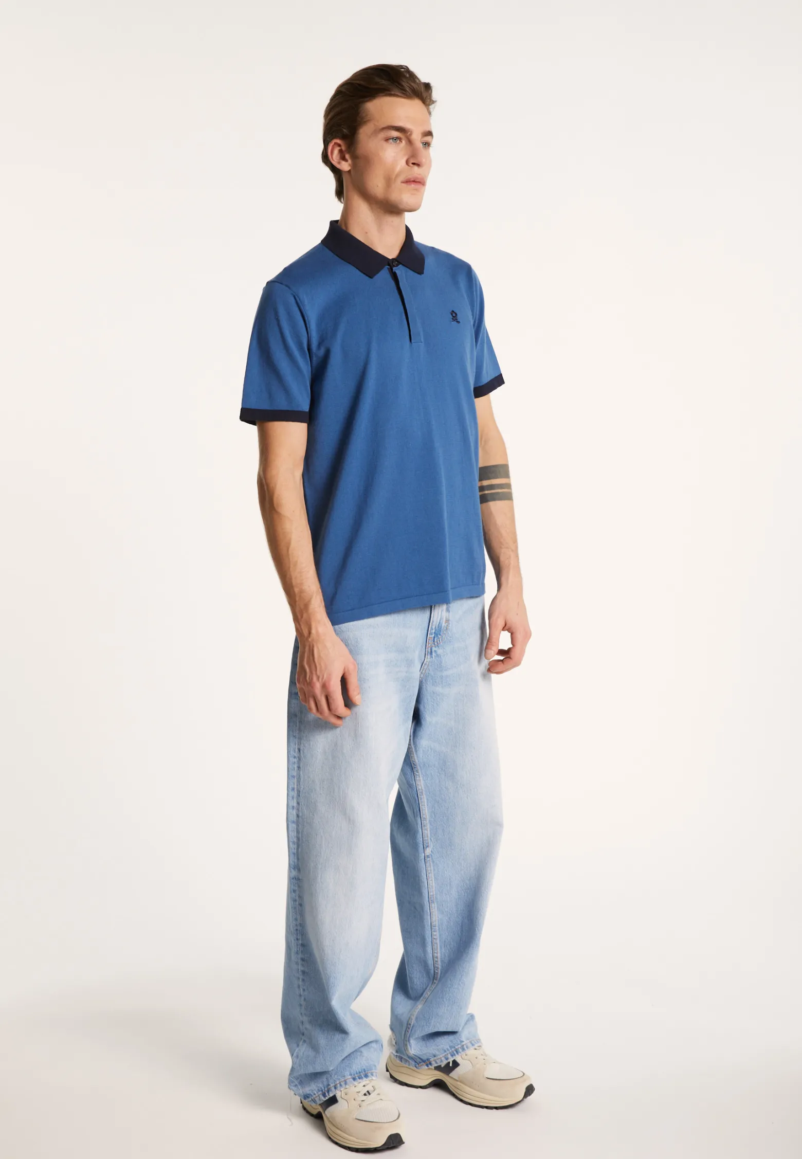Montagut Two-tone organic cotton polo shirt - Ignacio