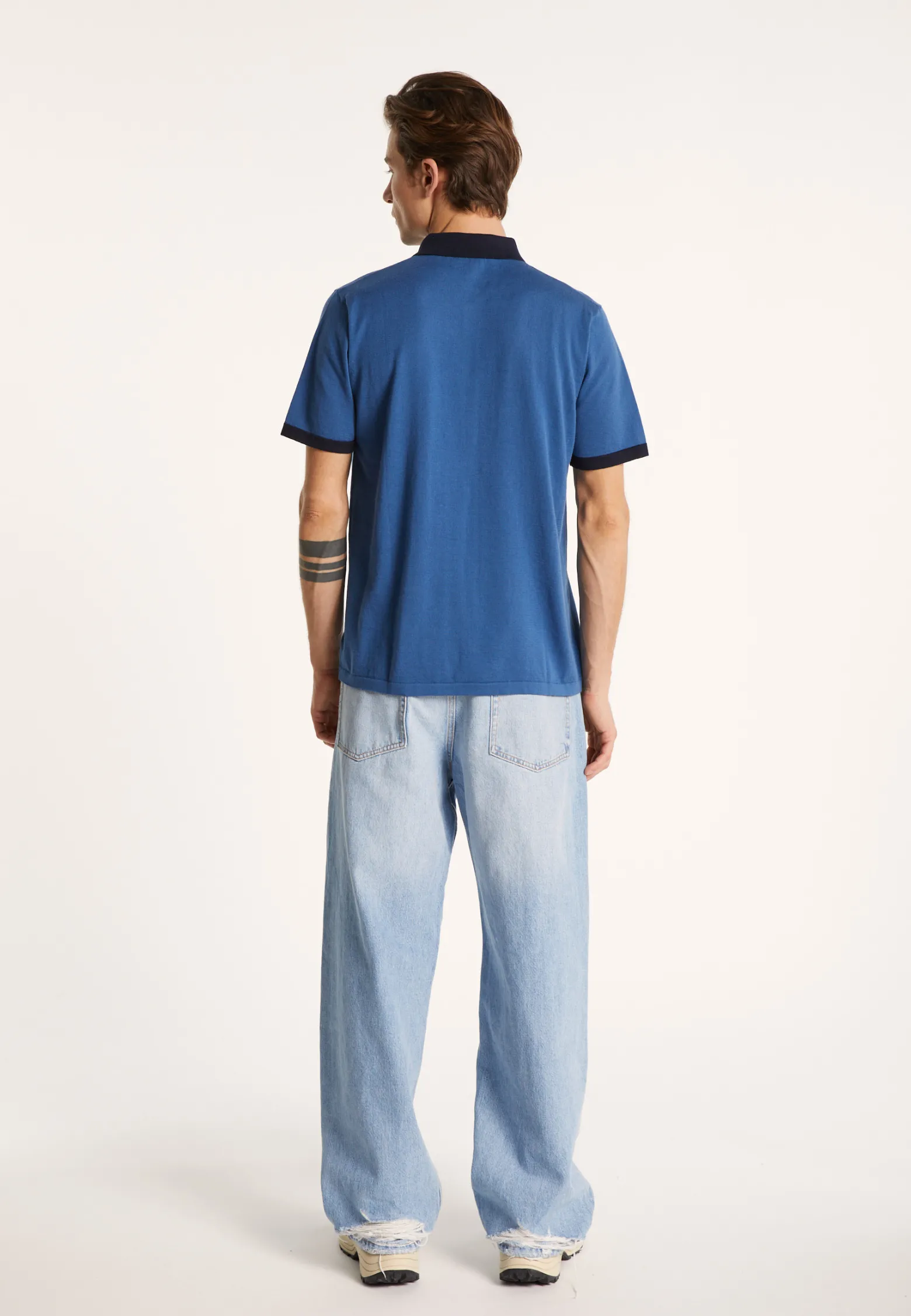 Montagut Two-tone organic cotton polo shirt - Ignacio