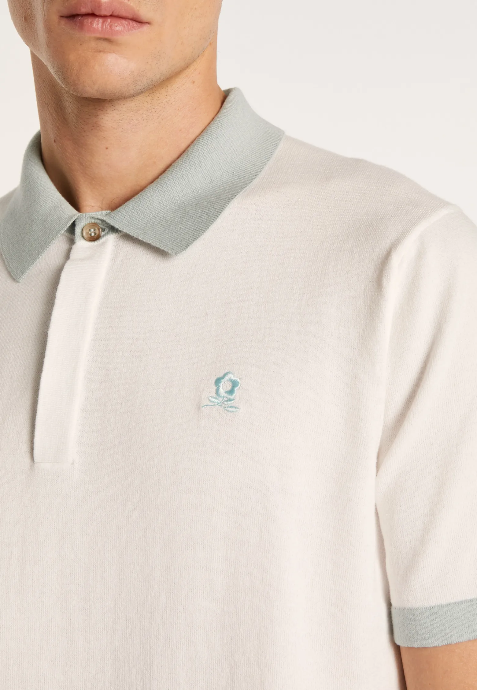 Montagut Two-tone organic cotton polo shirt - Ignacio