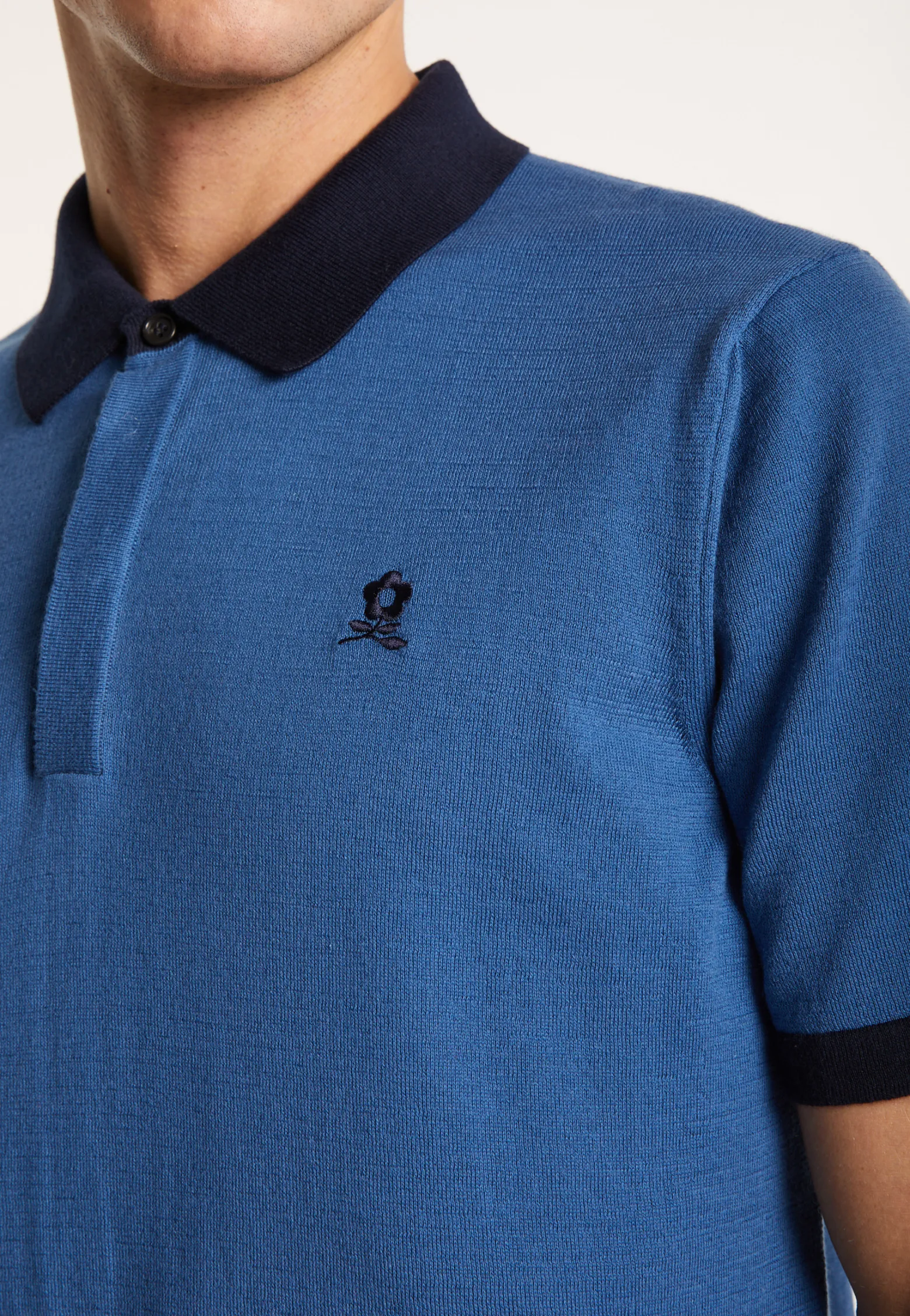 Montagut Two-tone organic cotton polo shirt - Ignacio