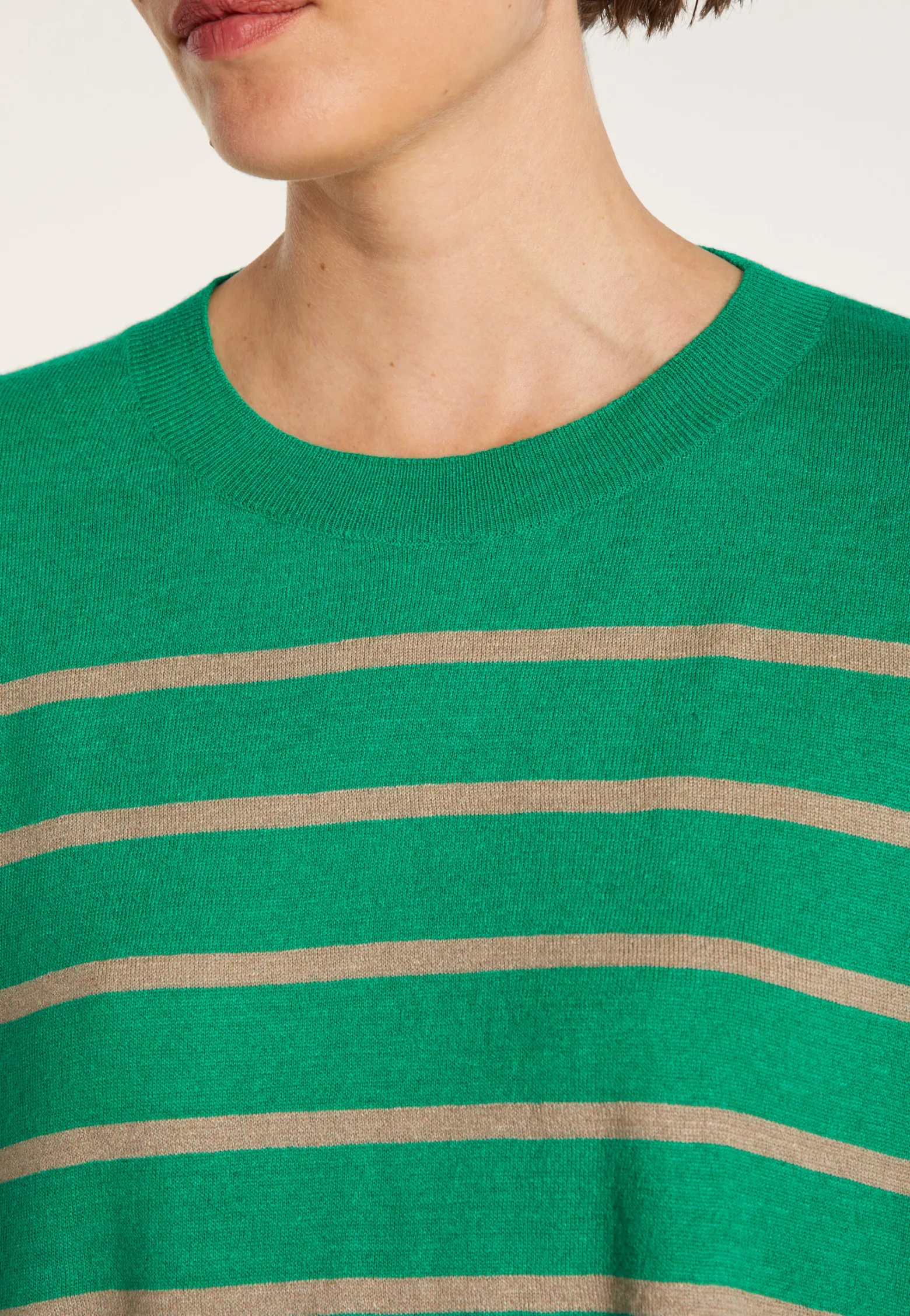 Montagut Two-tone striped cashmere linen sweater - Nerja