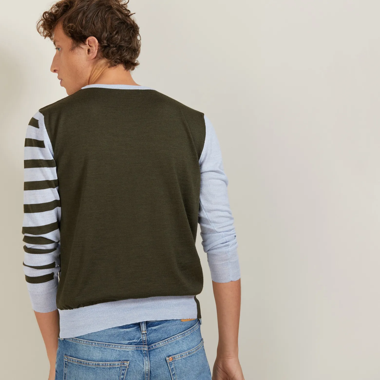 Montagut Two-tone striped wool sweater - LEO