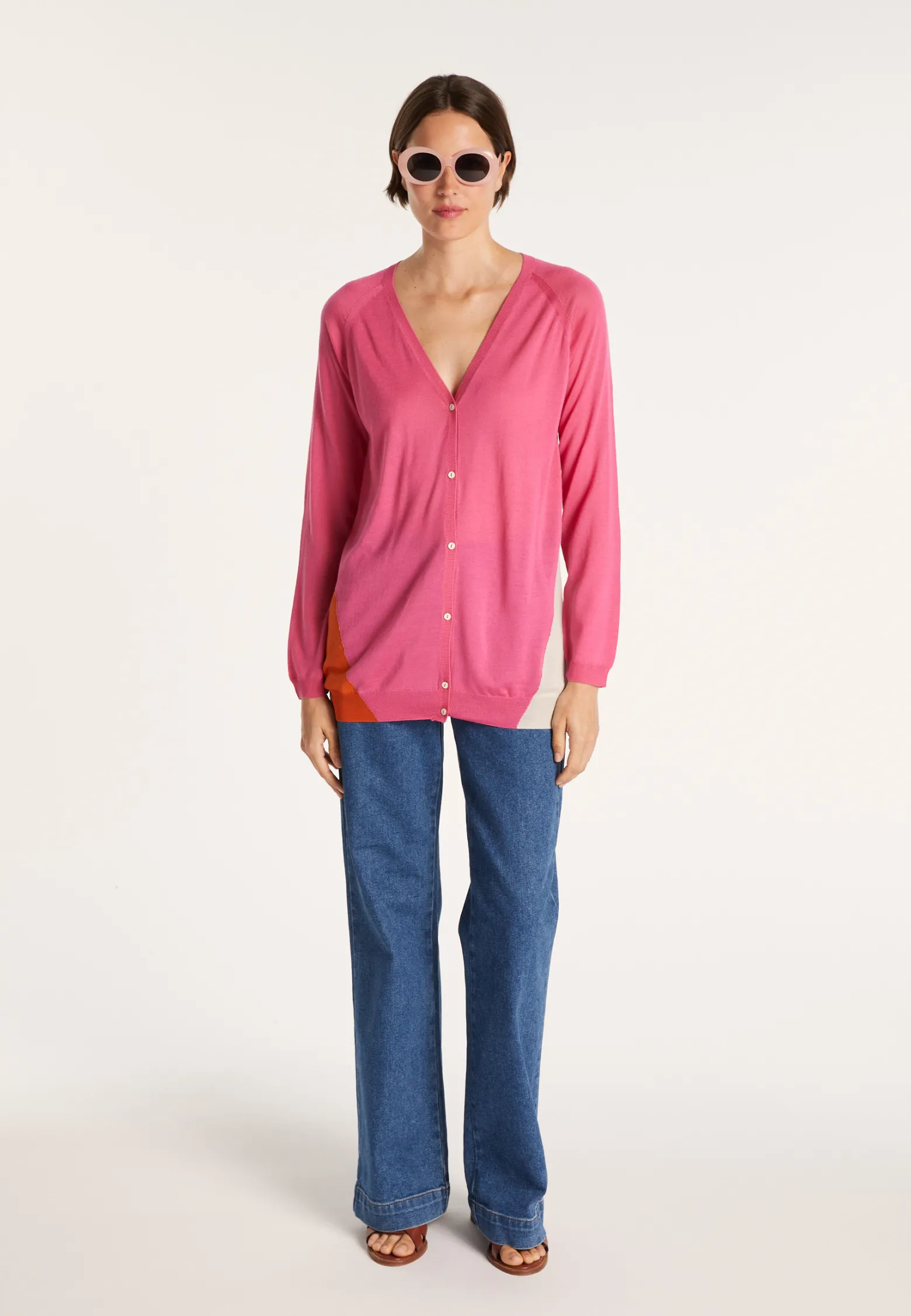 Montagut Two-tone wool cardigan - Jasmyn