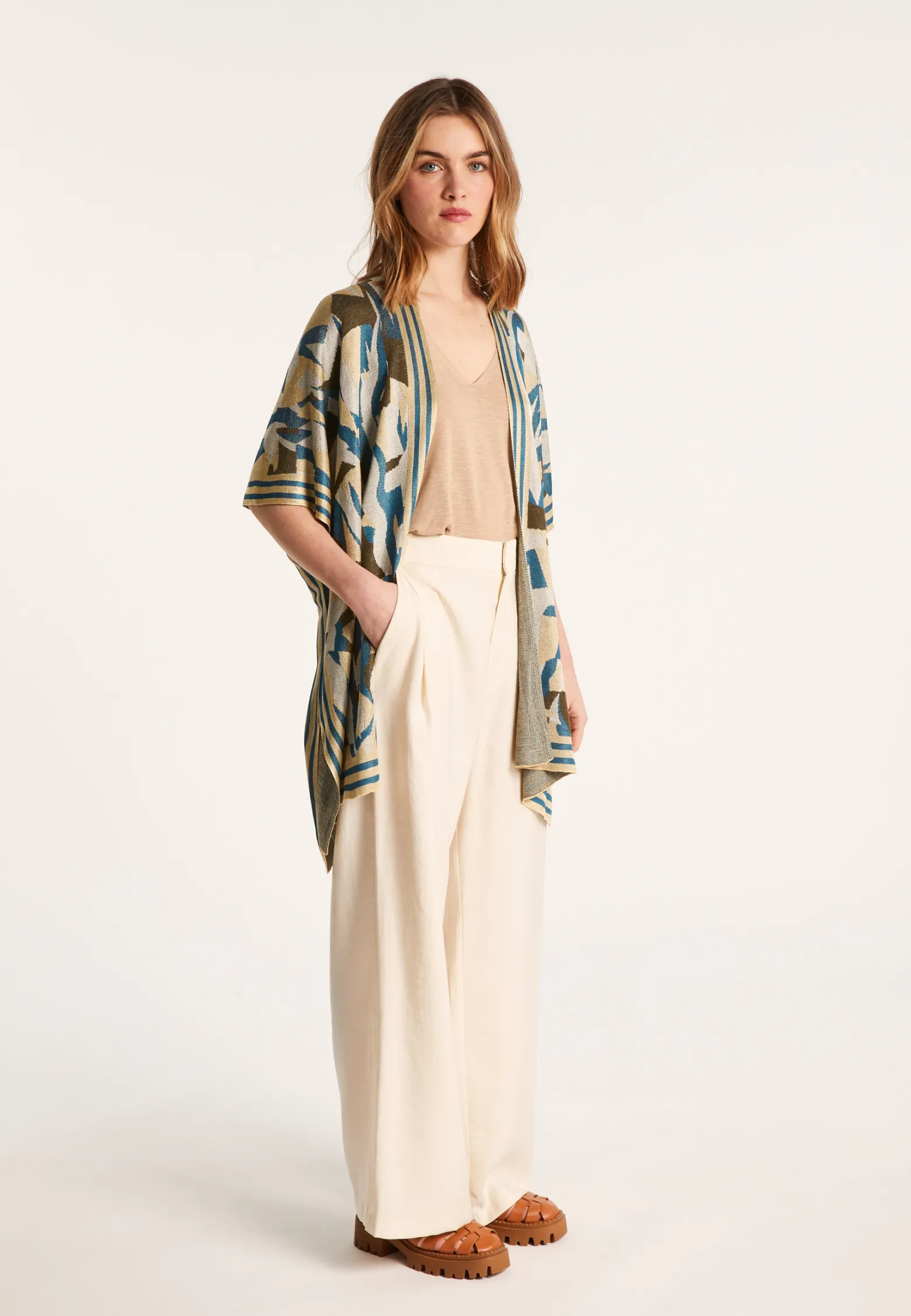 Montagut Unisex jacket in flamed linen - Gunay