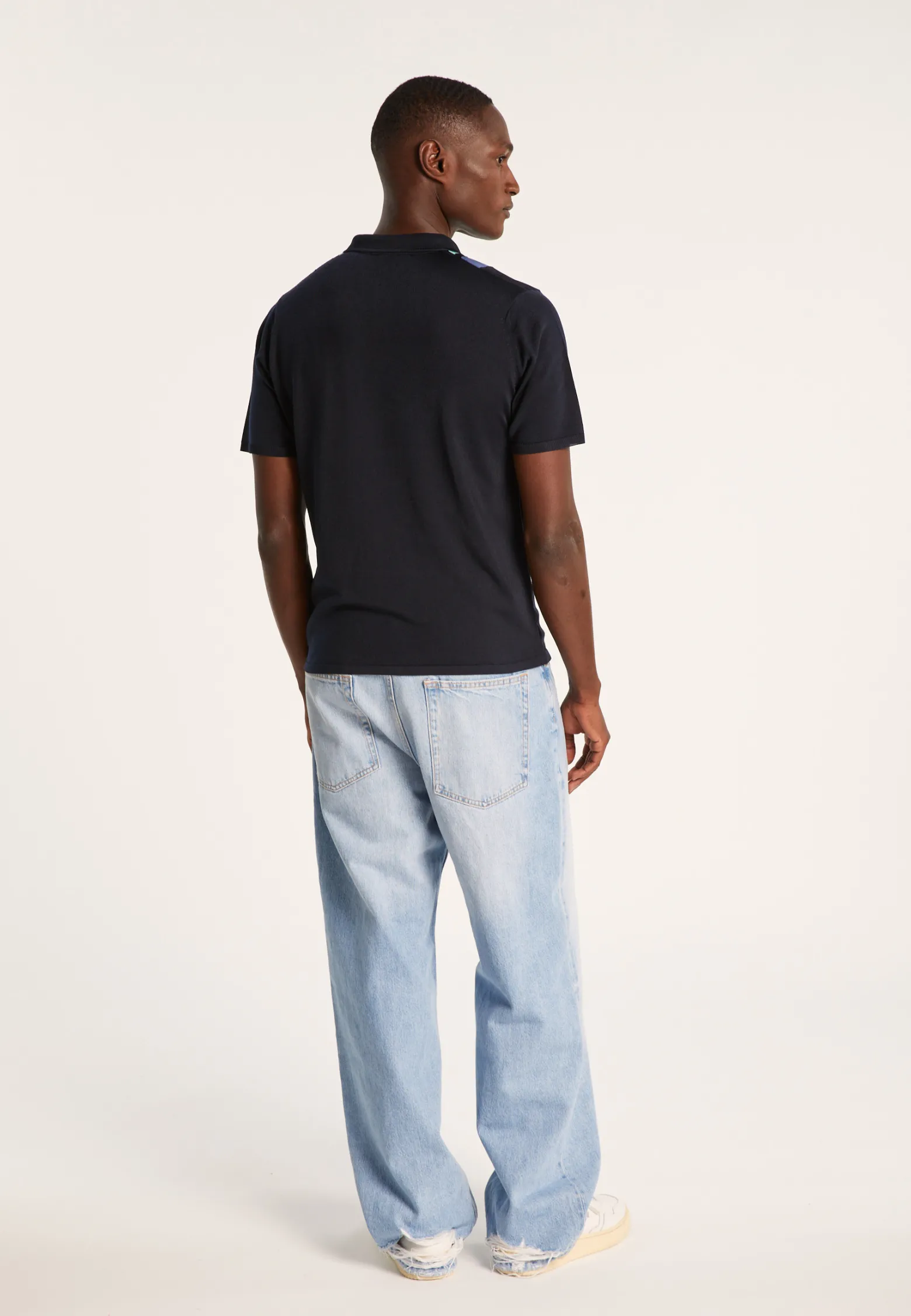Montagut 4 vertical stripes polo shirt in Fil Lumière - Ilann