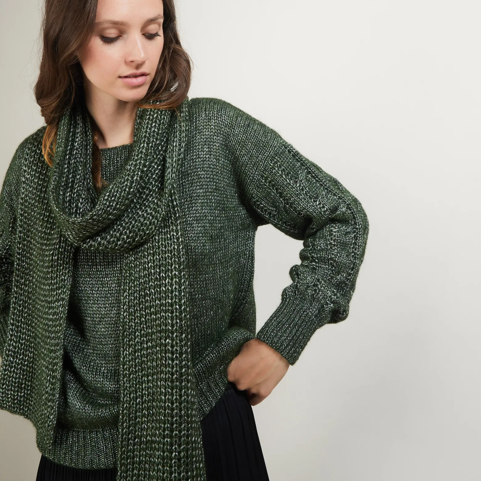 Montagut Viscose and baby alpaca scarf - Genu