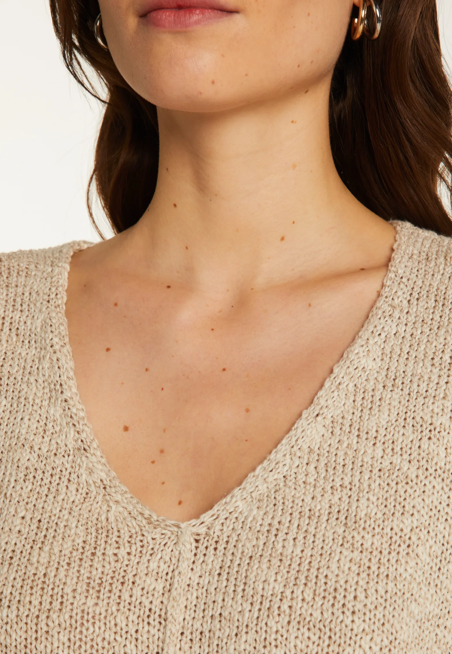 Montagut V-neck cotton and linen sweater - Nathalie