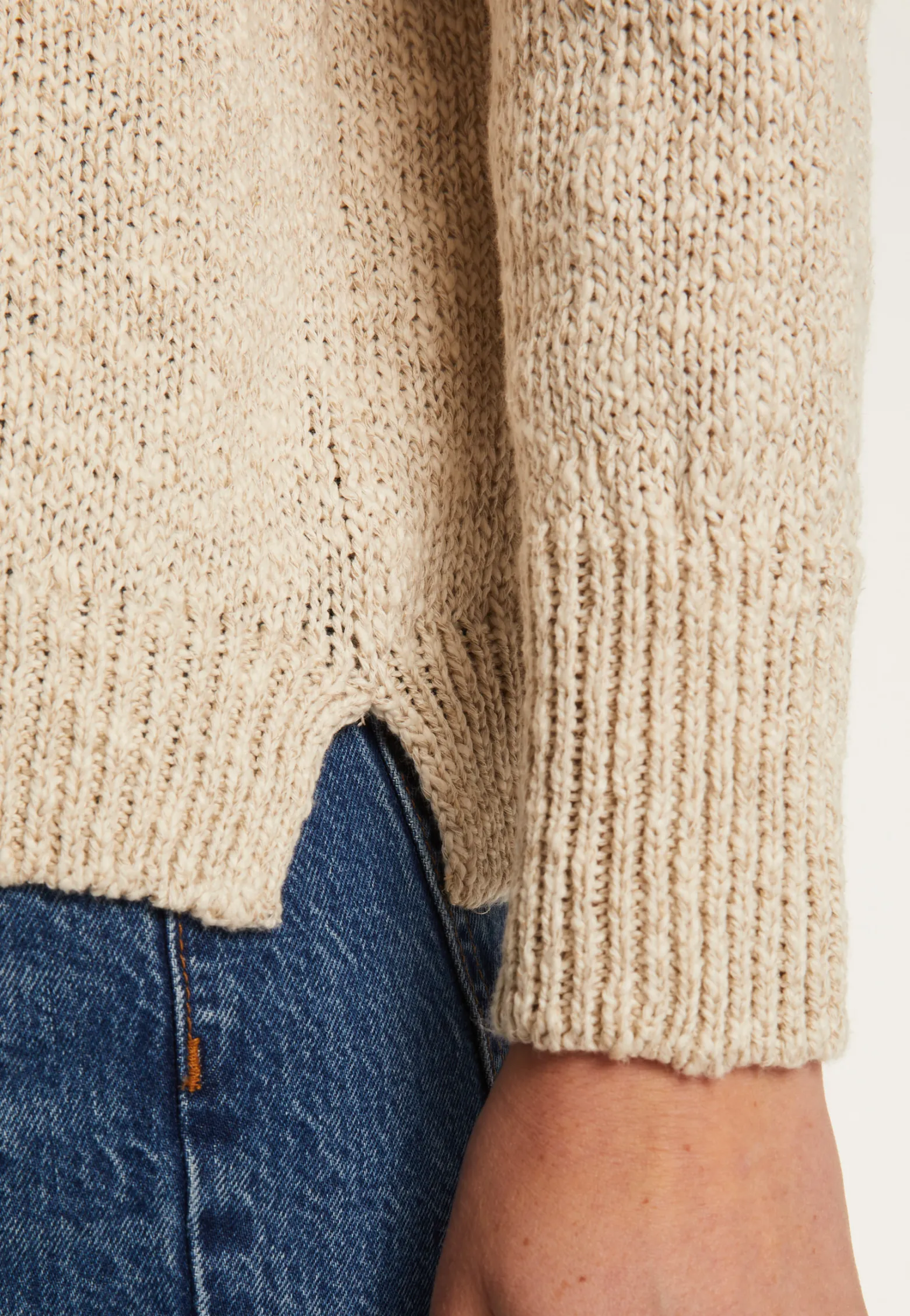 Montagut V-neck cotton and linen sweater - Nathalie