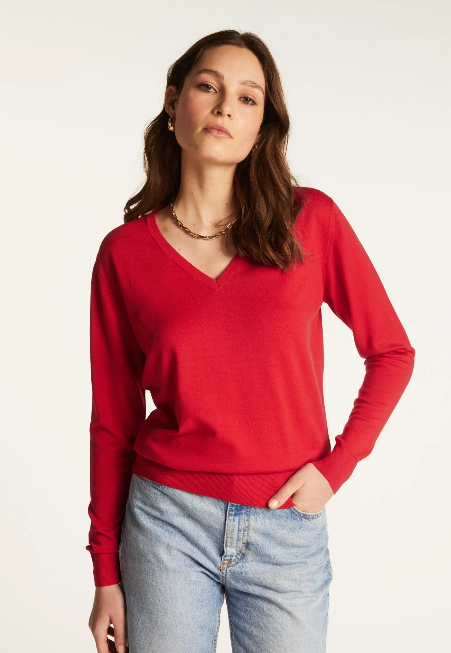 Montagut V-neck in merino wool - Arya