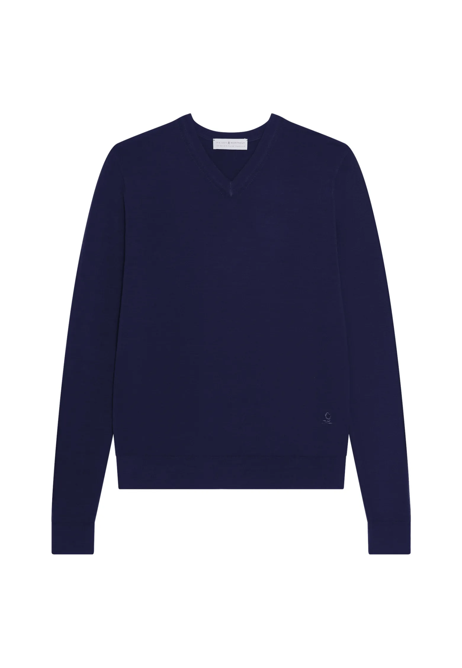 Montagut V-neck jumper in merino wool - Elmo