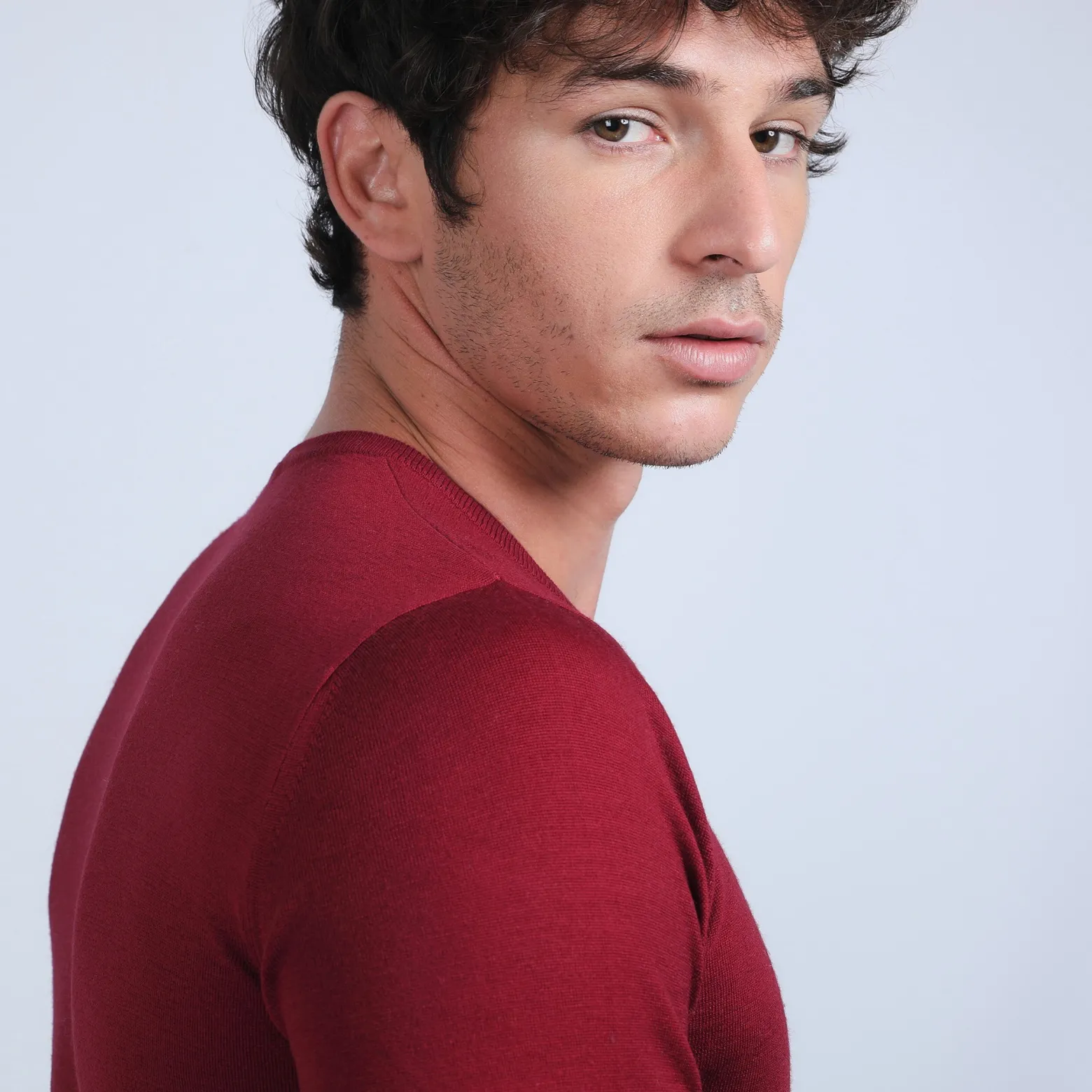 Montagut V-neck jumper in merino wool - Eddie