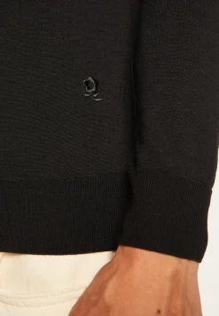 Montagut V-neck jumper in merino wool - Elmo