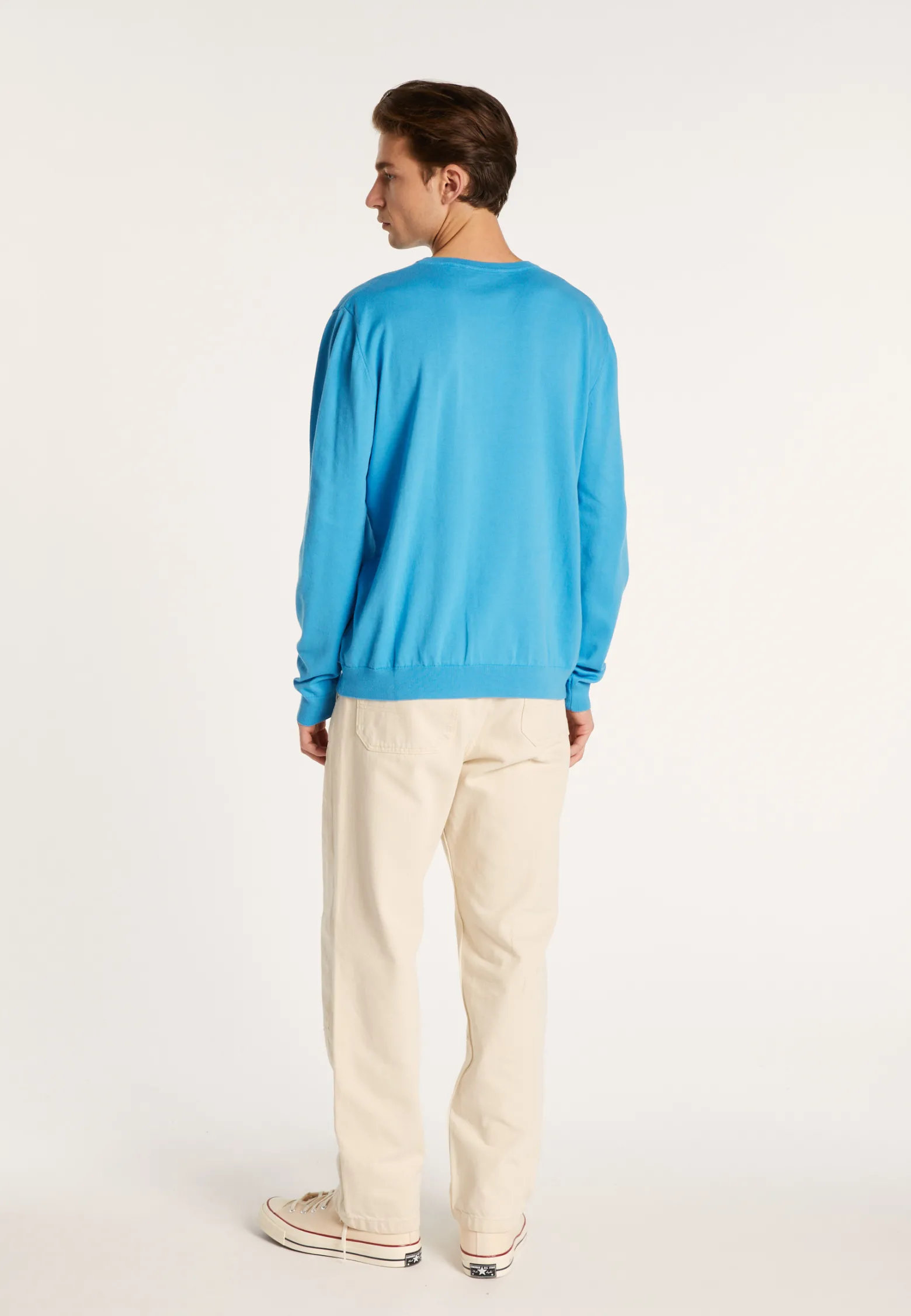 Montagut V-neck sweater in natural cotton - Bouddi