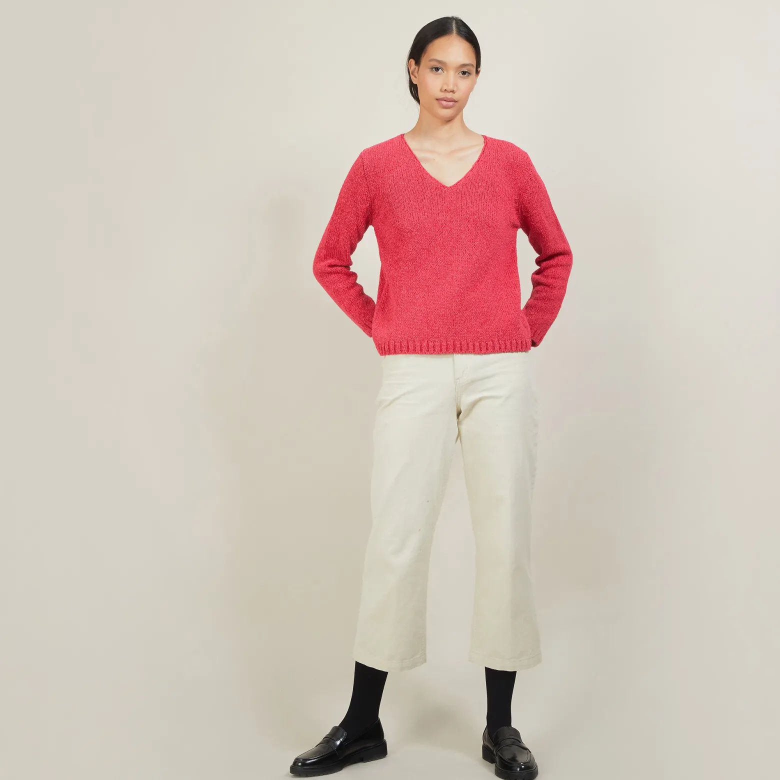 Montagut V-neck sweater in wool and silk - Blovis