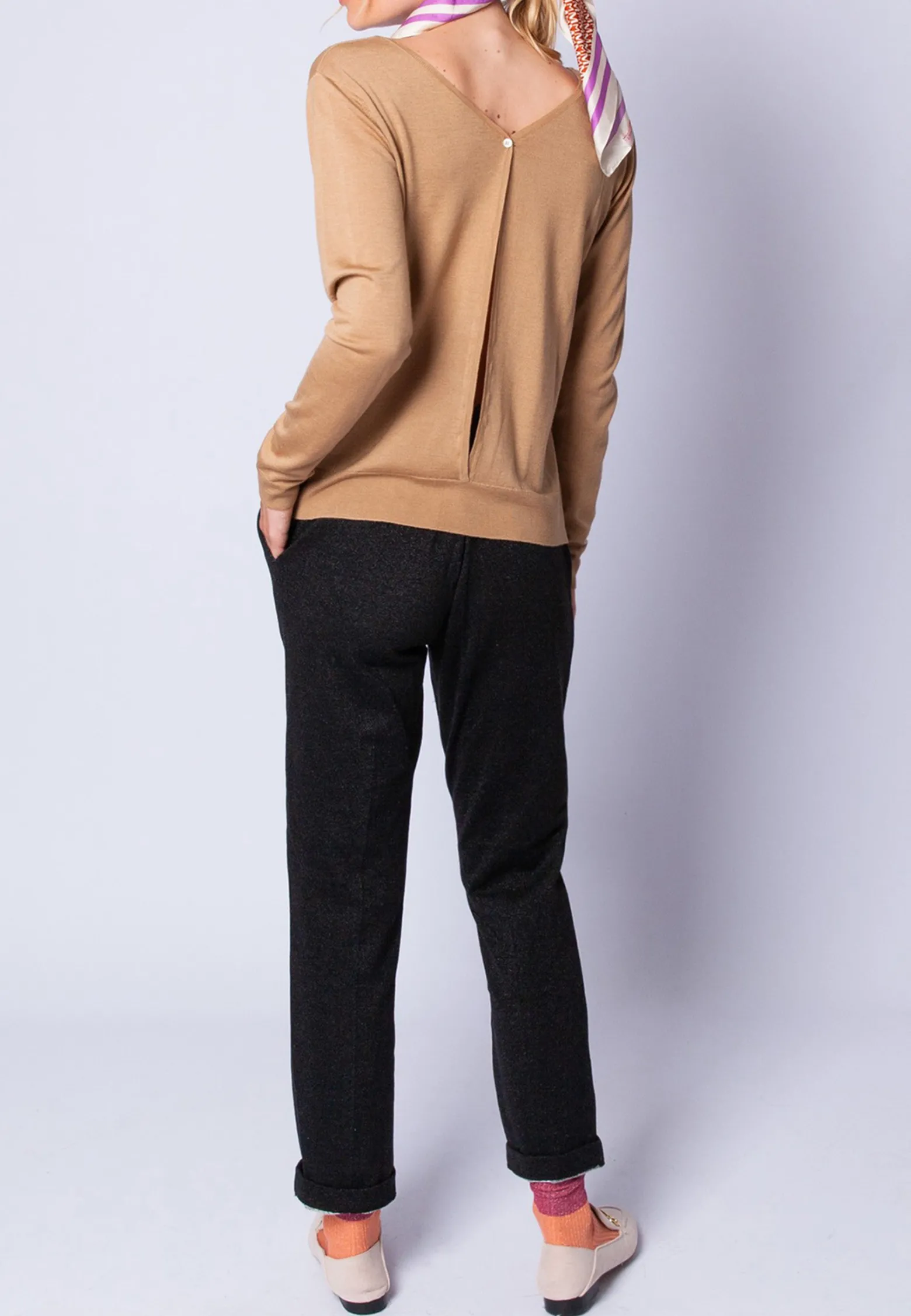 Montagut Wool and silk jumper with a slit in the back - Euphrosine