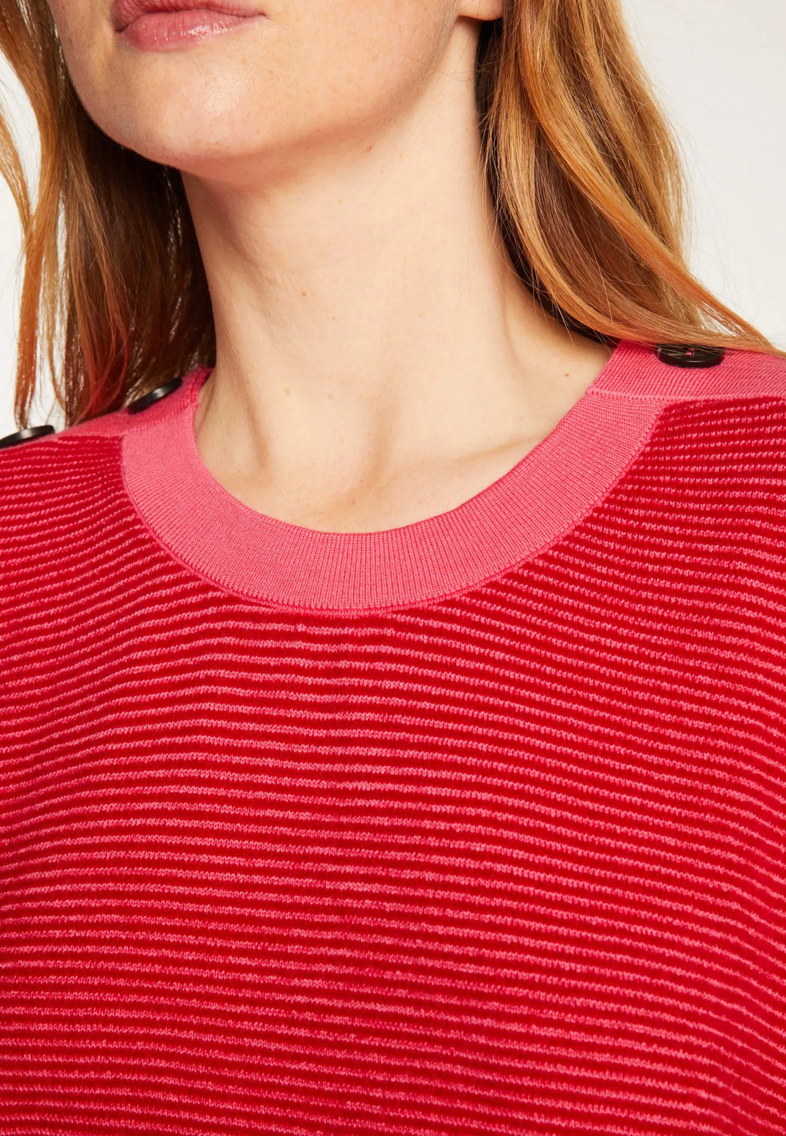 Montagut Wool and velvet sweater with shoulder buttons - Rochelle