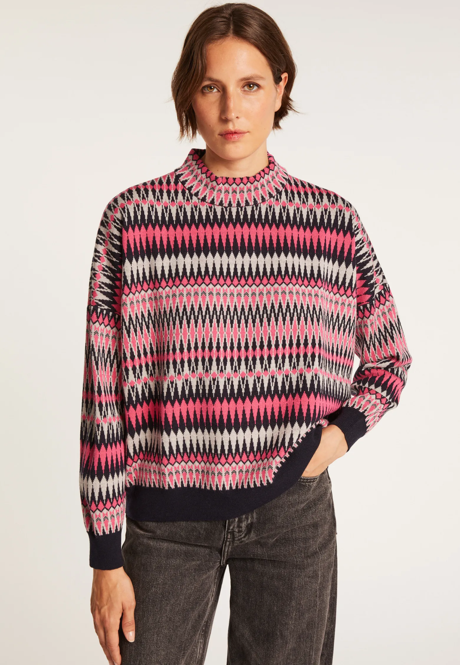 Montagut Wool sweater with Aztec patterns - Fidji