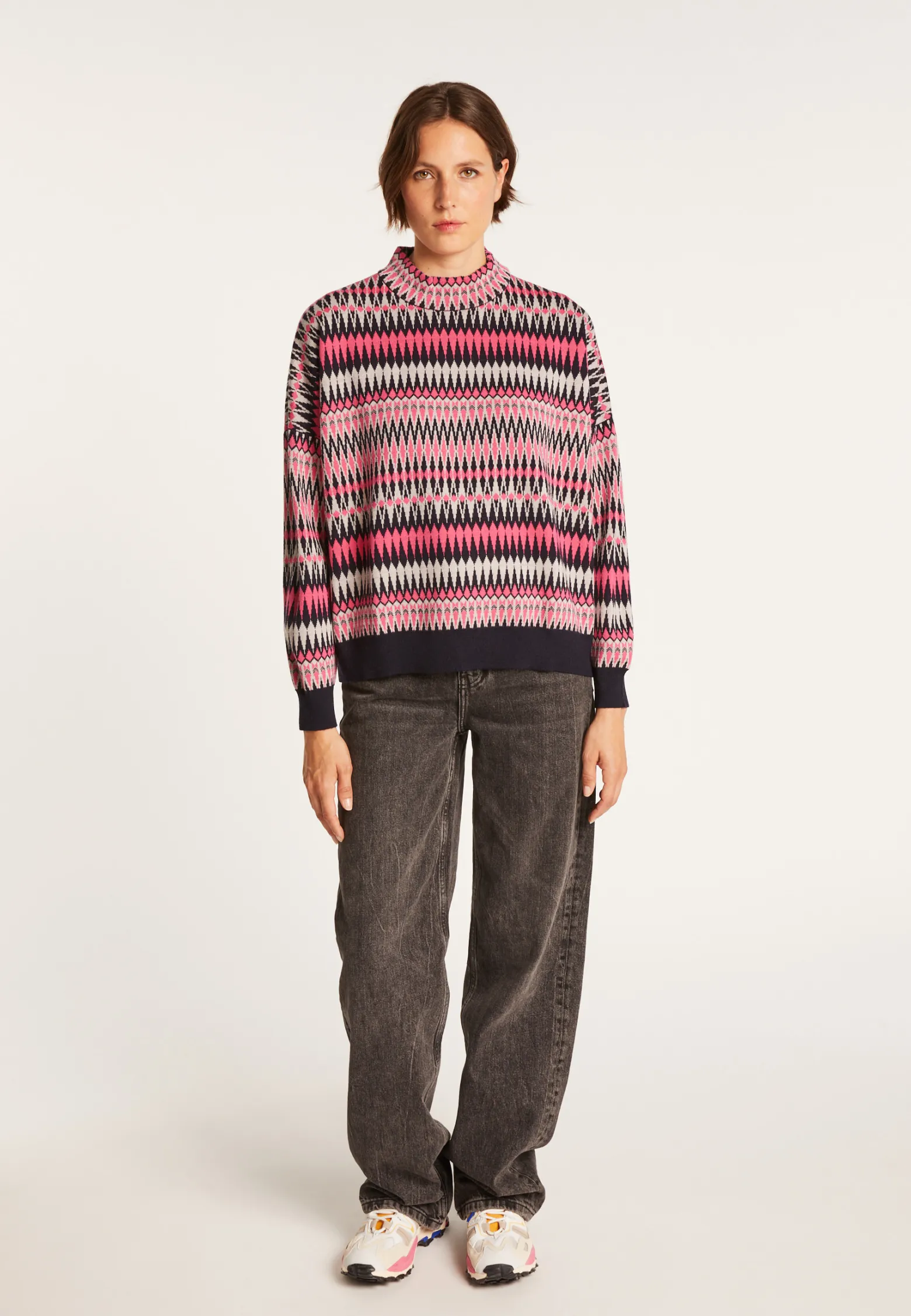 Montagut Wool sweater with Aztec patterns - Fidji