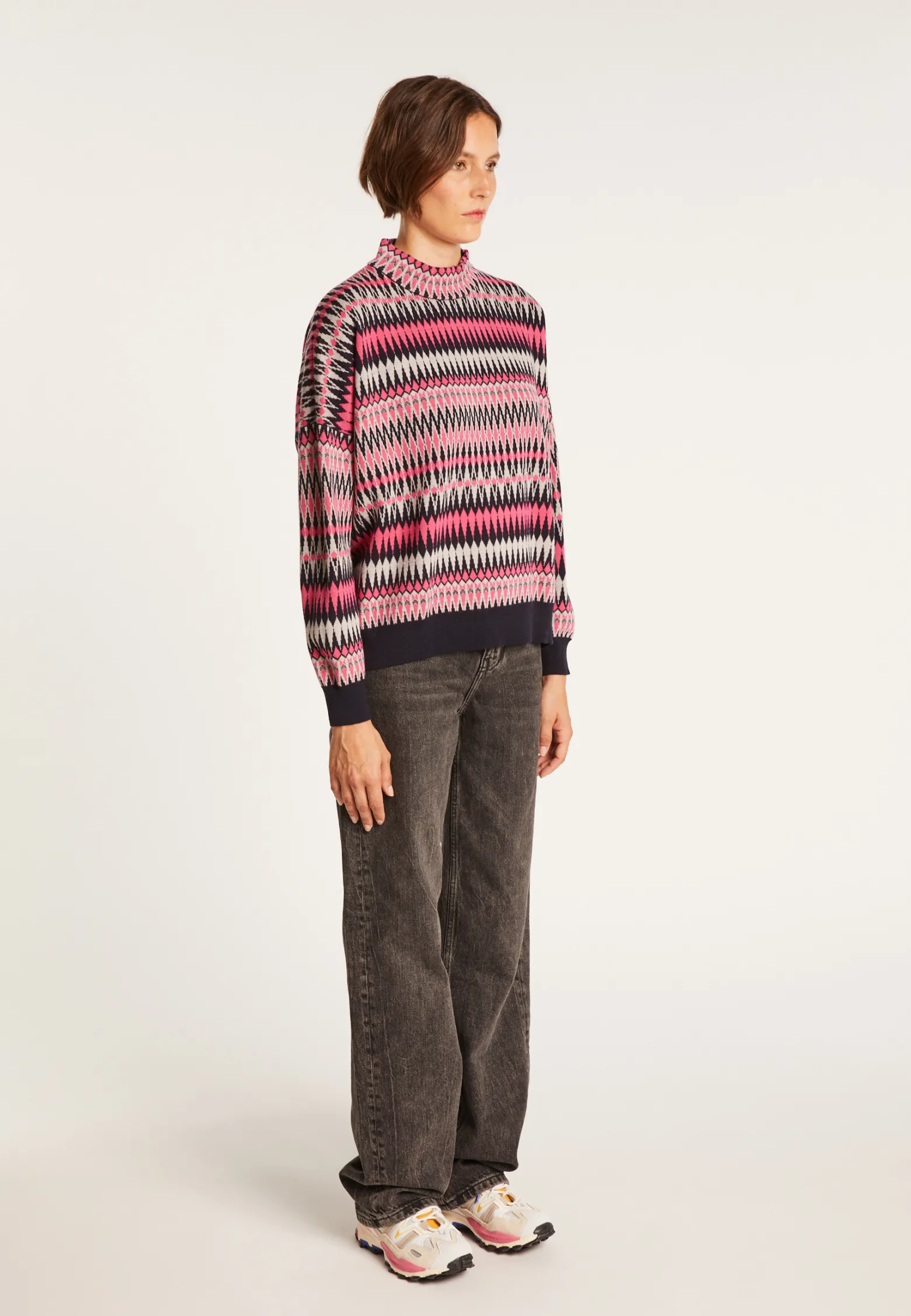 Montagut Wool sweater with Aztec patterns - Fidji