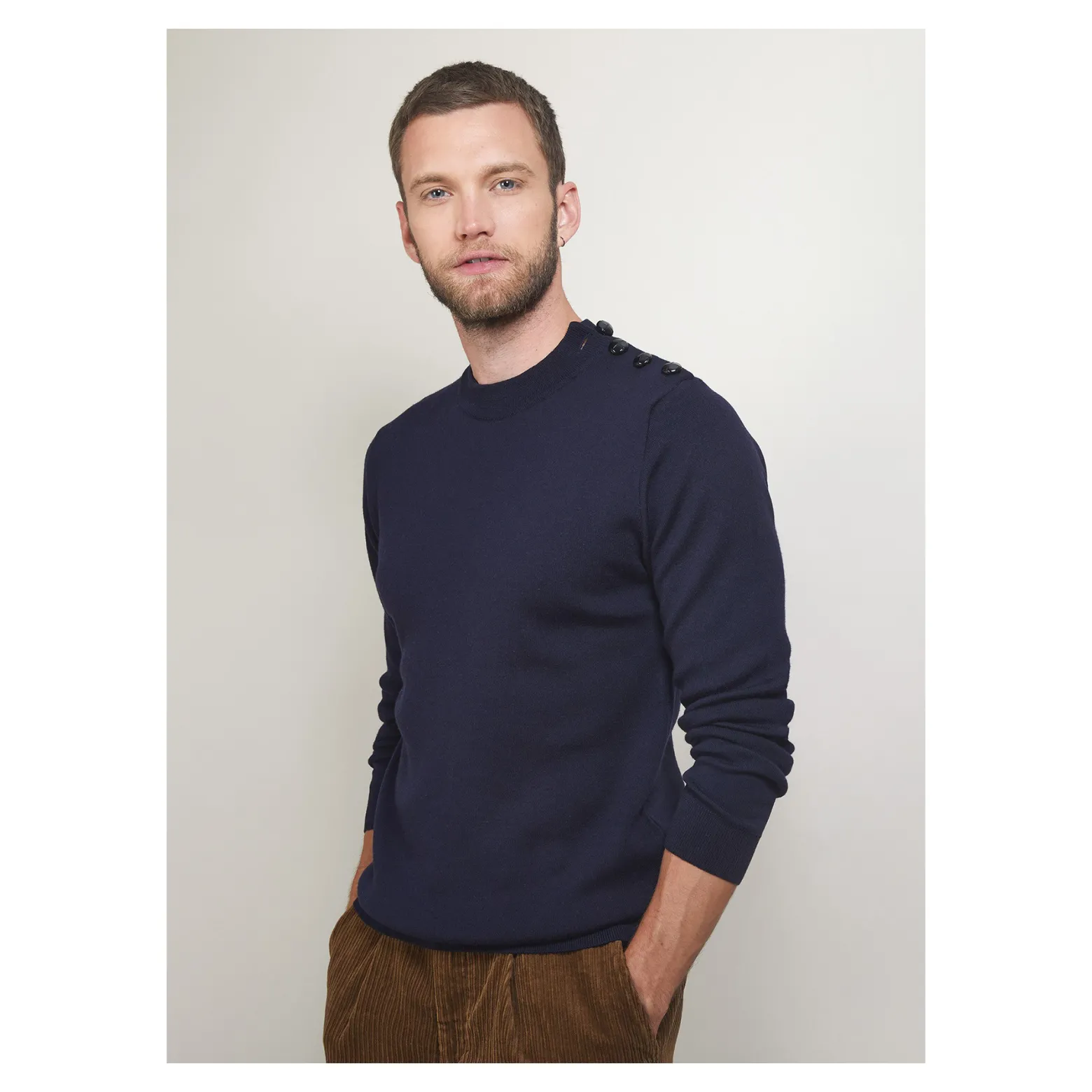 Montagut Wool sweater with buttons - Legende