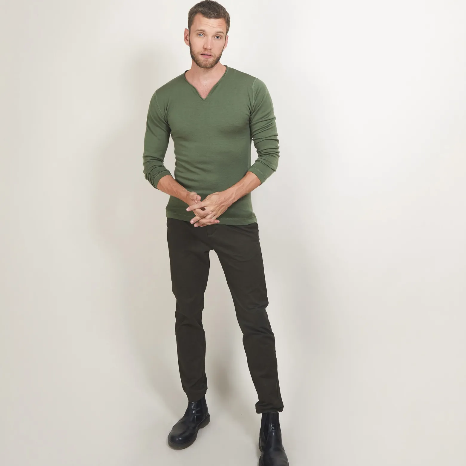 Montagut Wool sweater with Tunisian collar - Bono