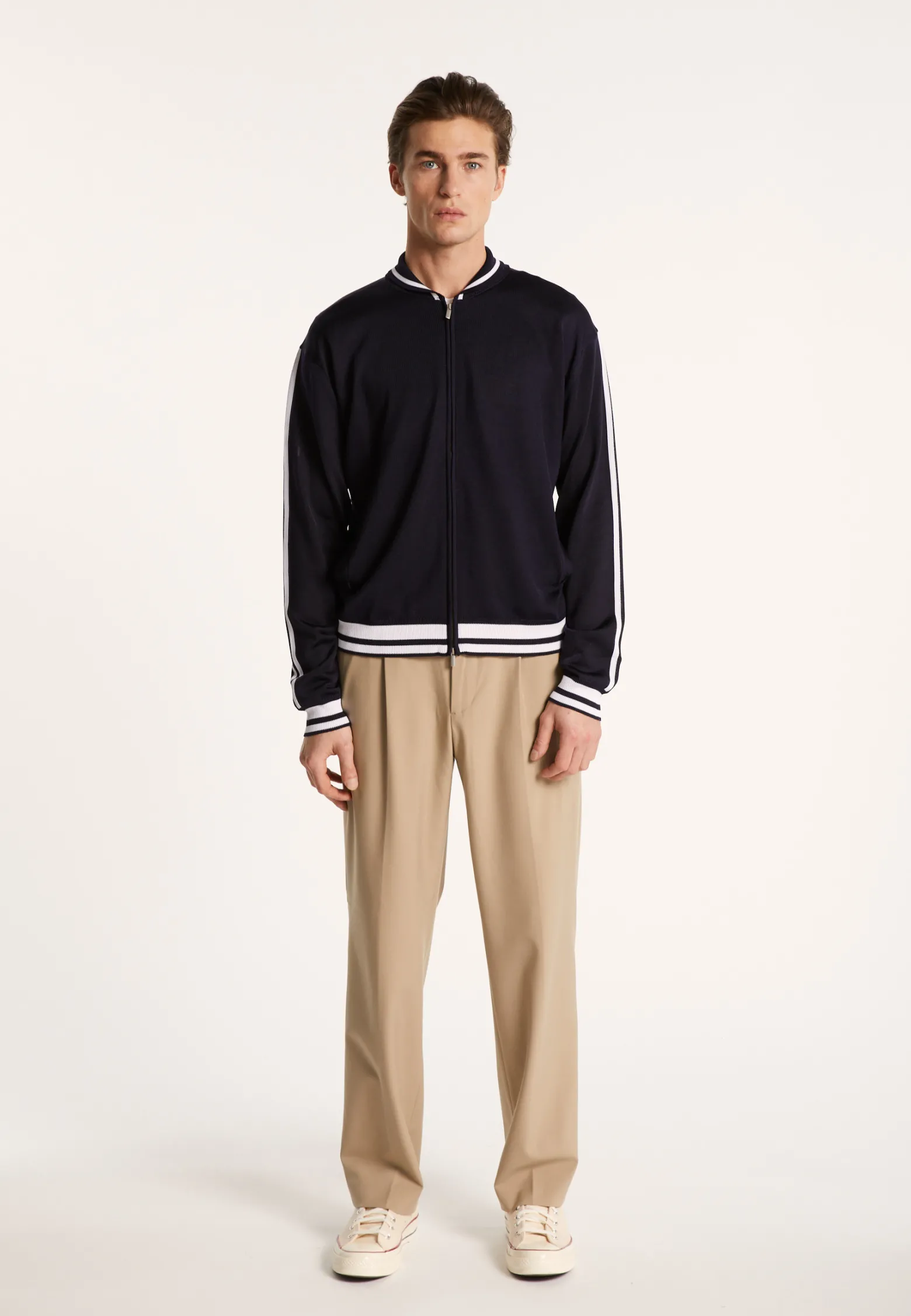 Montagut Zipped cardigan in Fil Lumière - Paddy