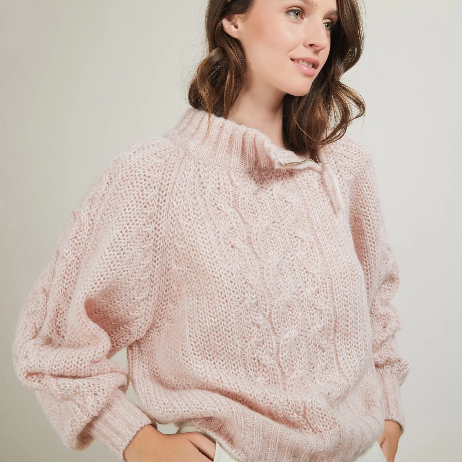 Montagut Zipped high-neck mohair sweater - Gilda