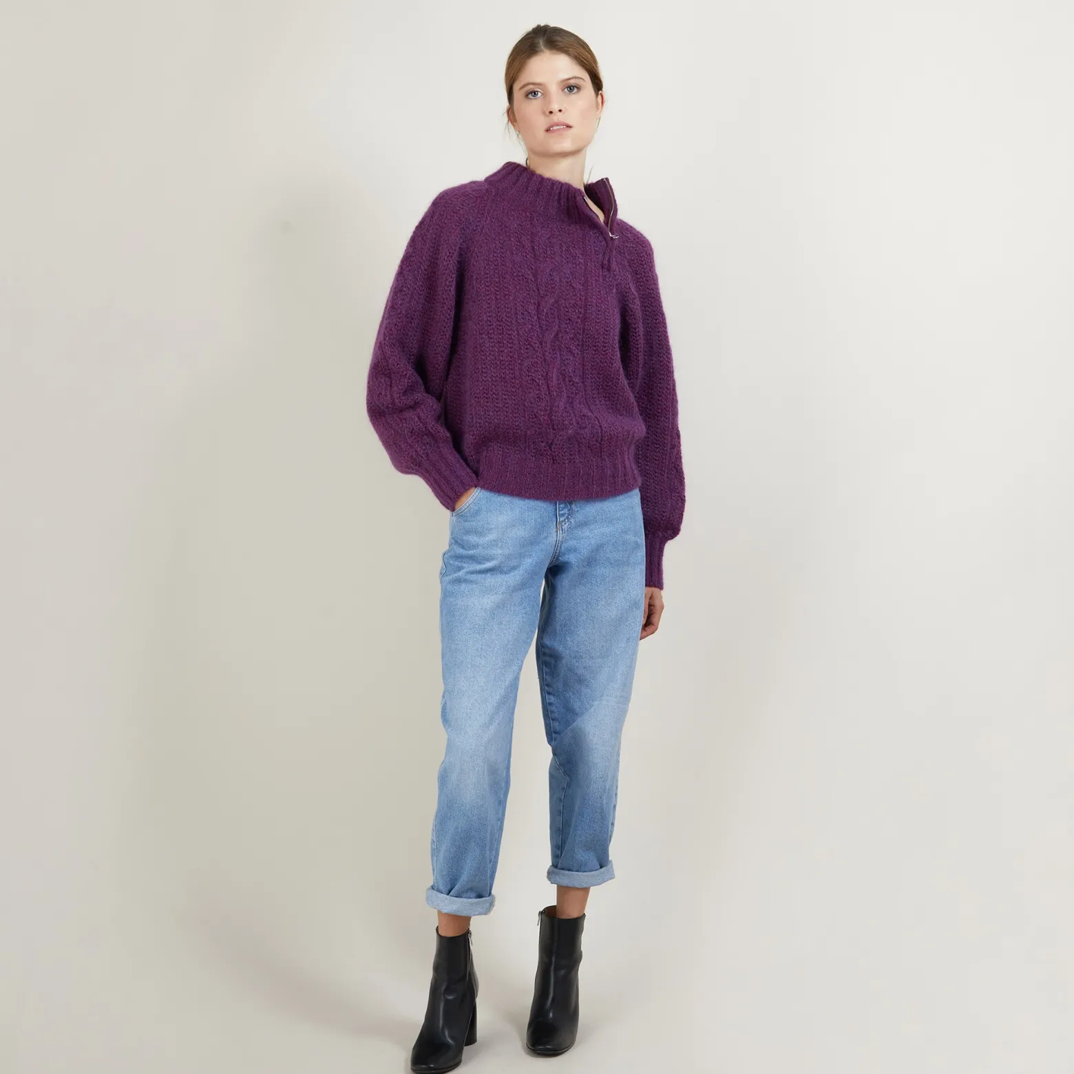 Montagut Zipped high-neck mohair sweater - Gilda