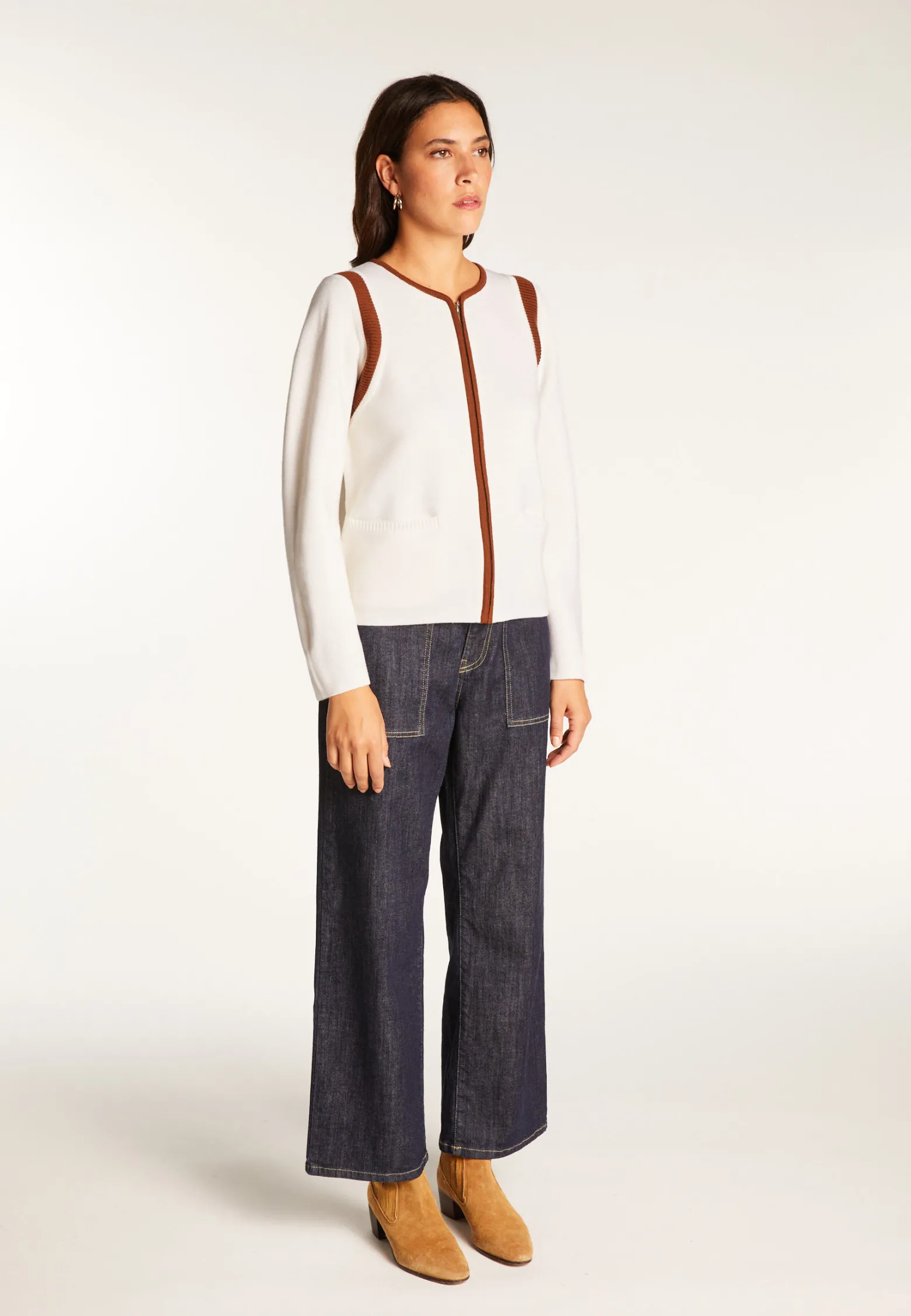 Montagut Zipped jacket in merino wool - Reine